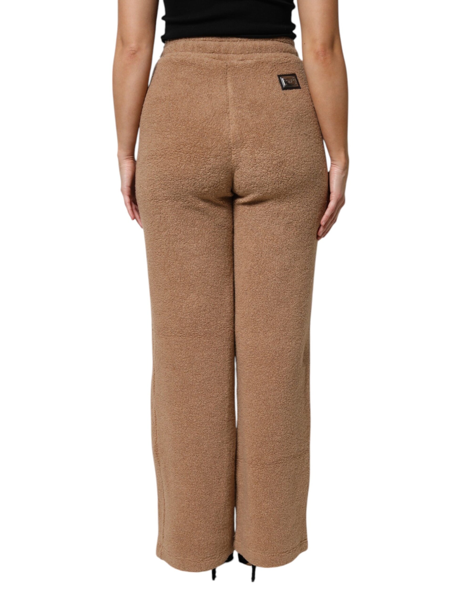 Dolce & Gabbana Brown Logo Plaque Sweatpants Straight Pants | Regal Royce