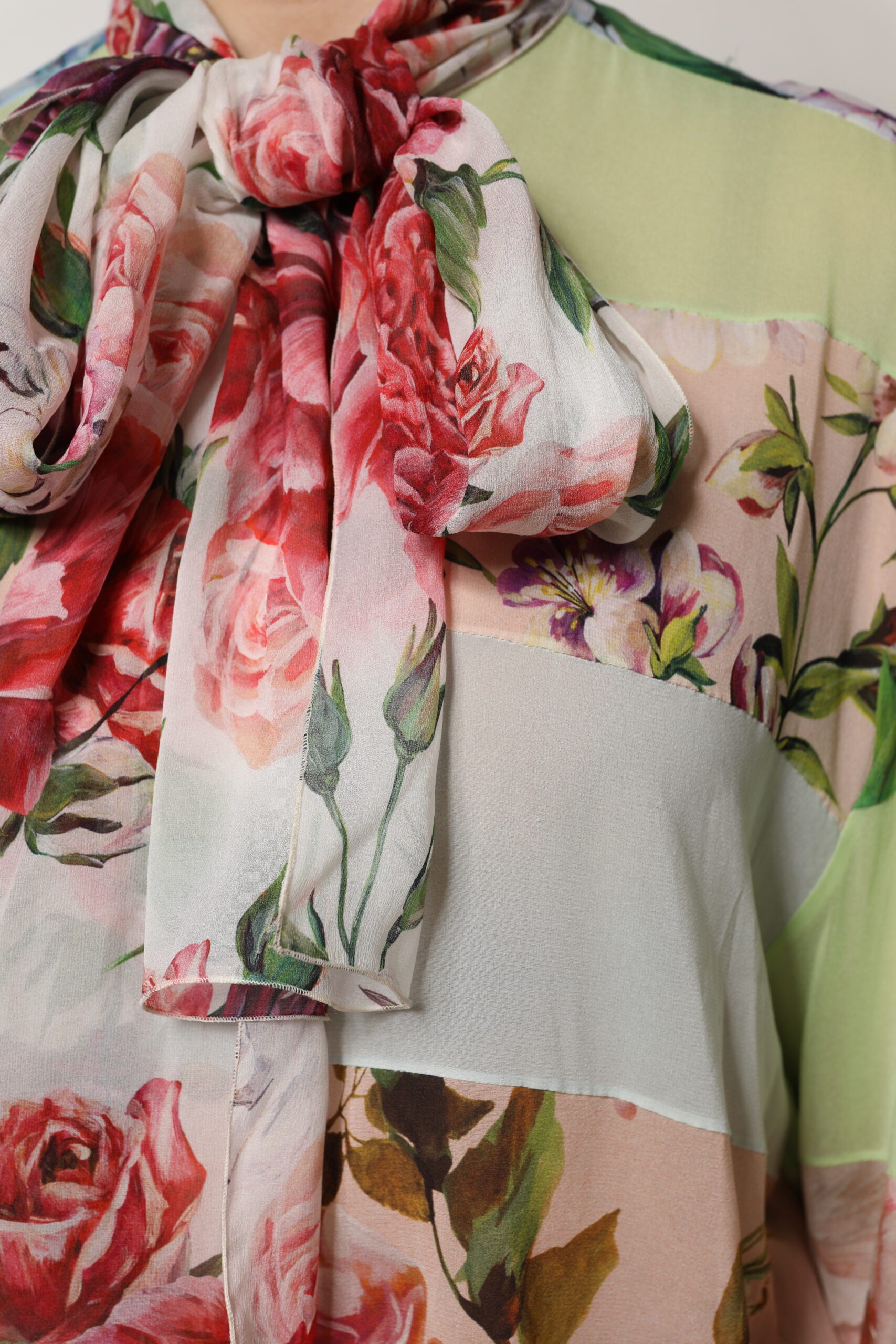 Dolce & Gabbana Multicolor Floral Patchwork Long Sleeves Top | Regal Royce