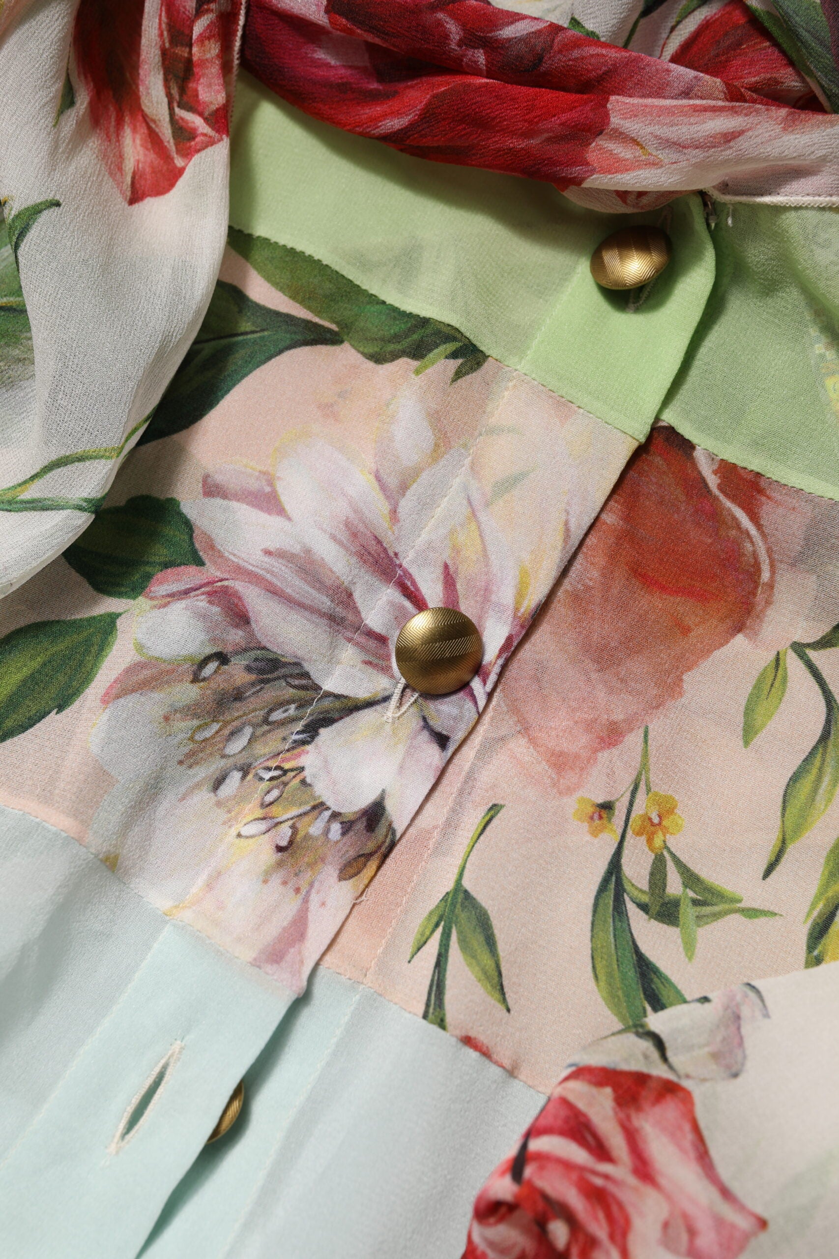 Dolce & Gabbana Multicolor Floral Patchwork Long Sleeves Top | Regal Royce