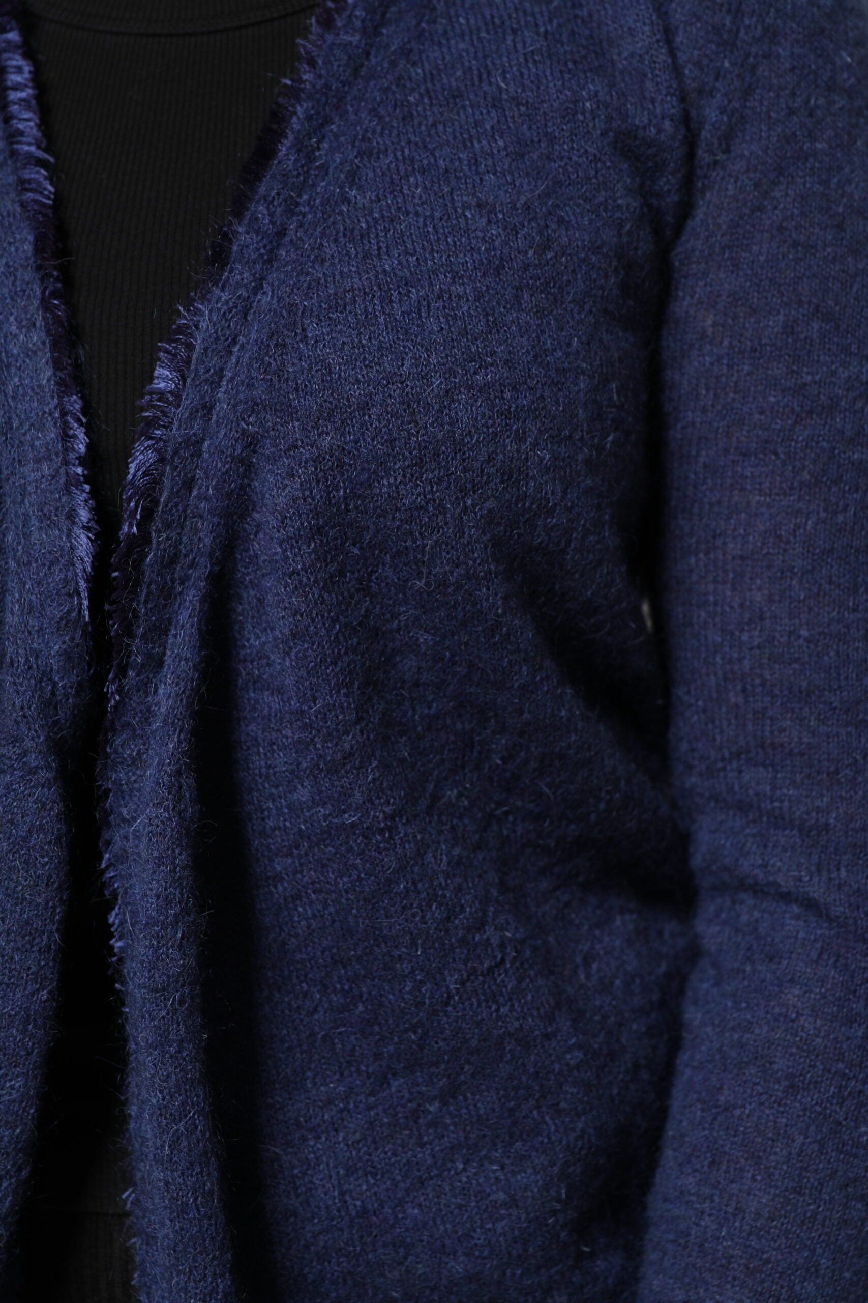 Ballantyne Dark Blue Long Sleeves Overcoat Cardigan Sweater | Regal Royce