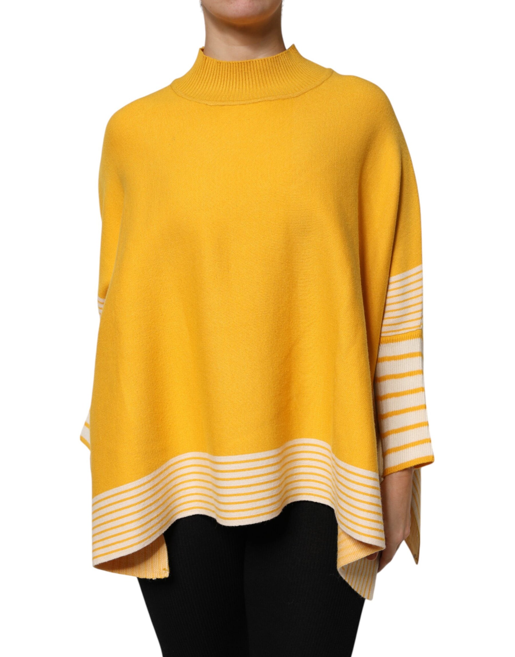 SIGNS Yellow Stripe Long Sleeve Overcoat Pullover Sweater | Regal Royce