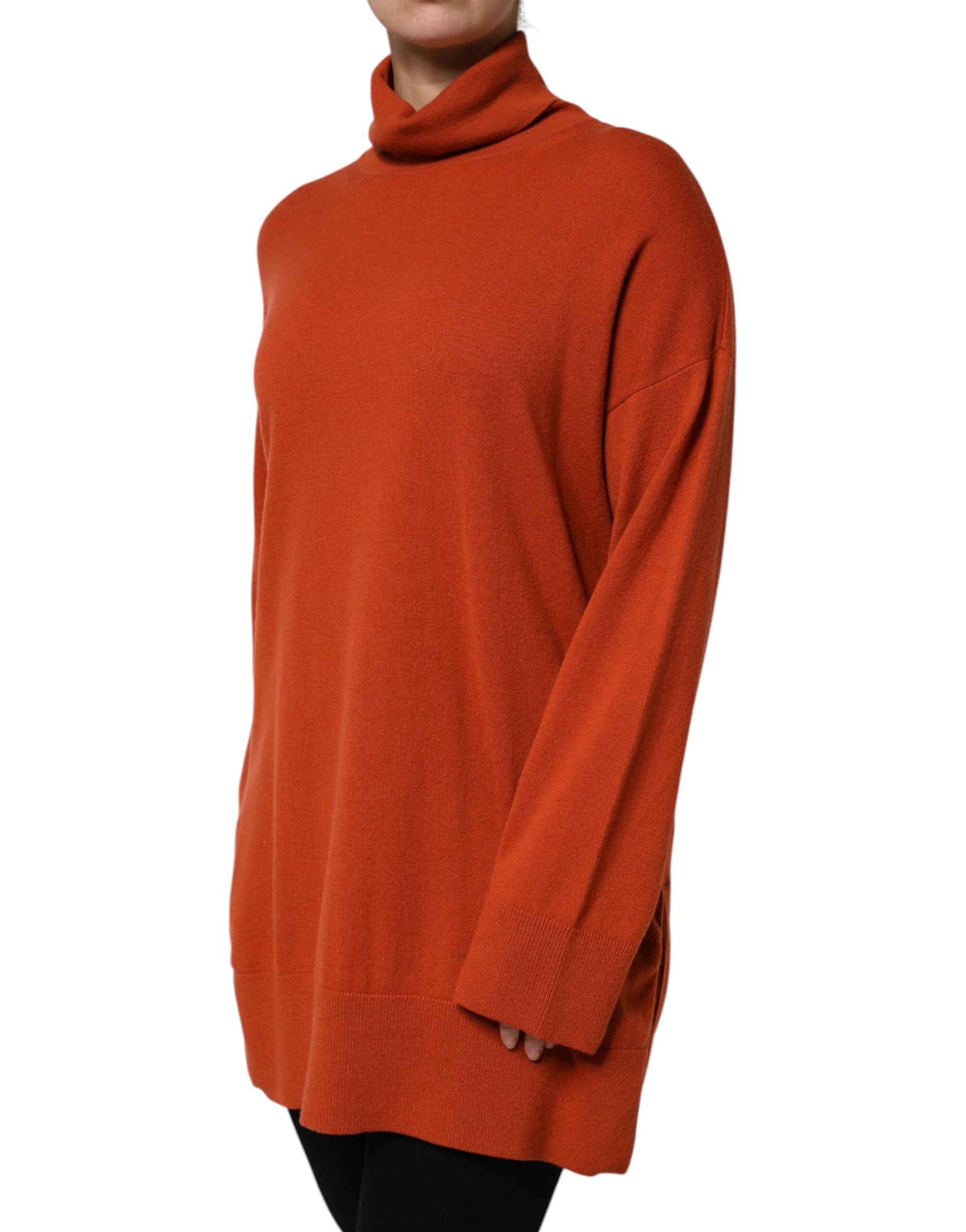 Alpha Studio Dark Orange Long Sleeves Turtleneck Sweater | Regal Royce