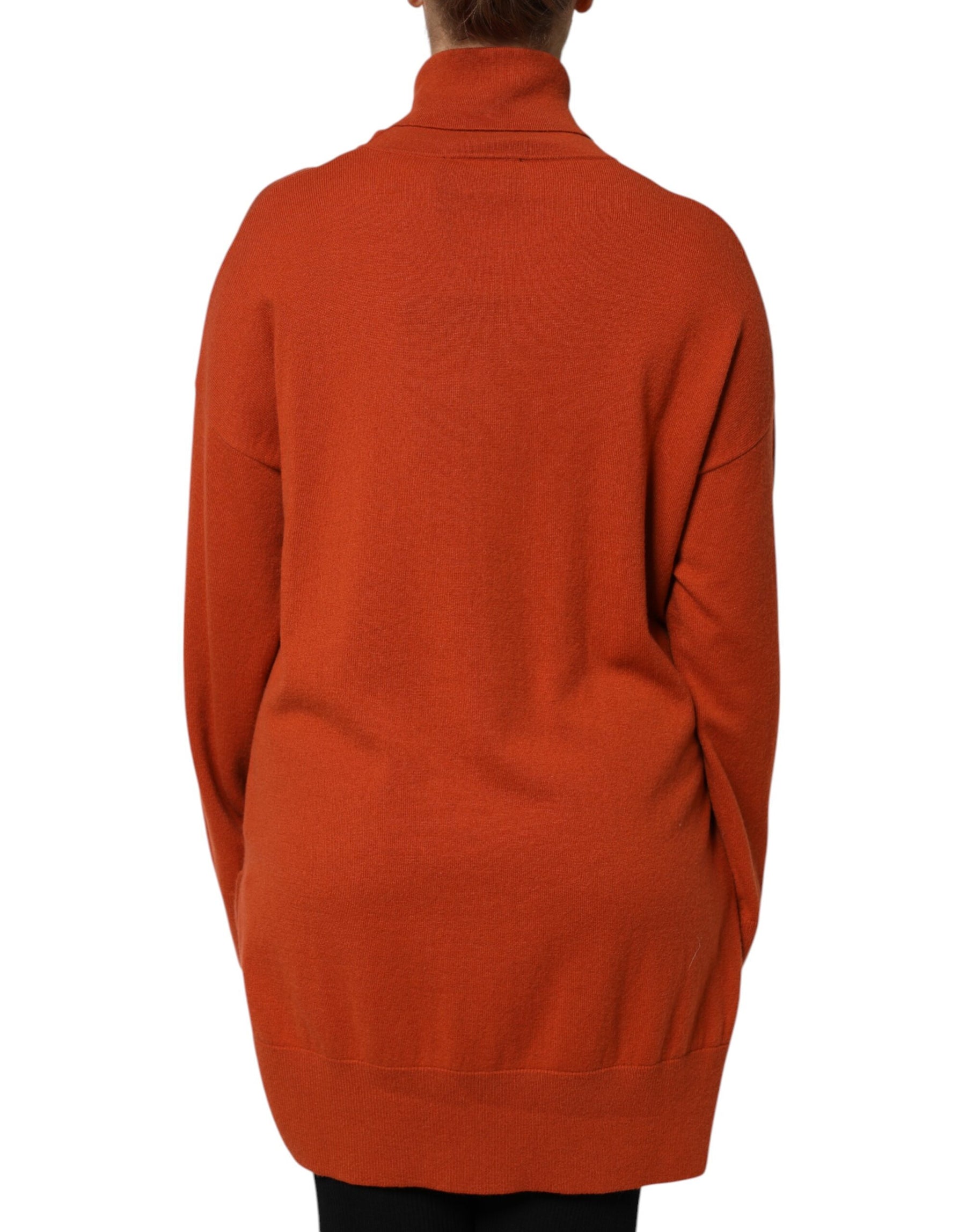 Alpha Studio Dark Orange Long Sleeves Turtleneck Sweater | Regal Royce