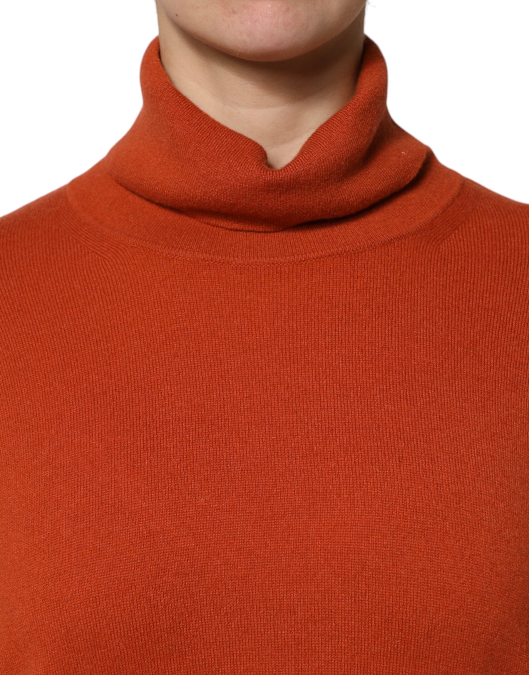 Alpha Studio Dark Orange Long Sleeves Turtleneck Sweater | Regal Royce