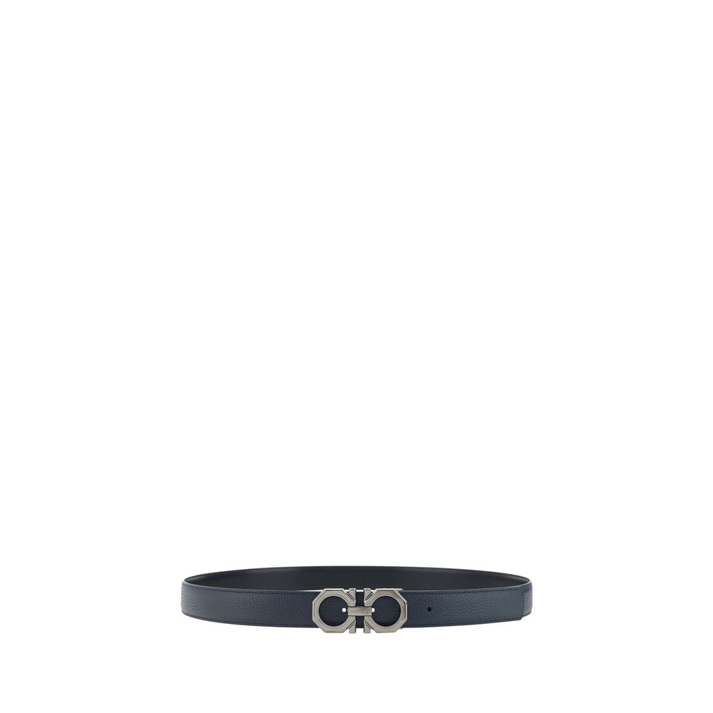 Ferragamo Black Calf Leather Bos Taurus Regular Belt
