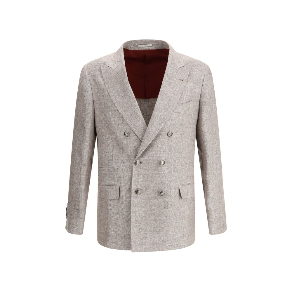 Brunello Cucinelli Light Brown Linen Blazer | Regal Royce