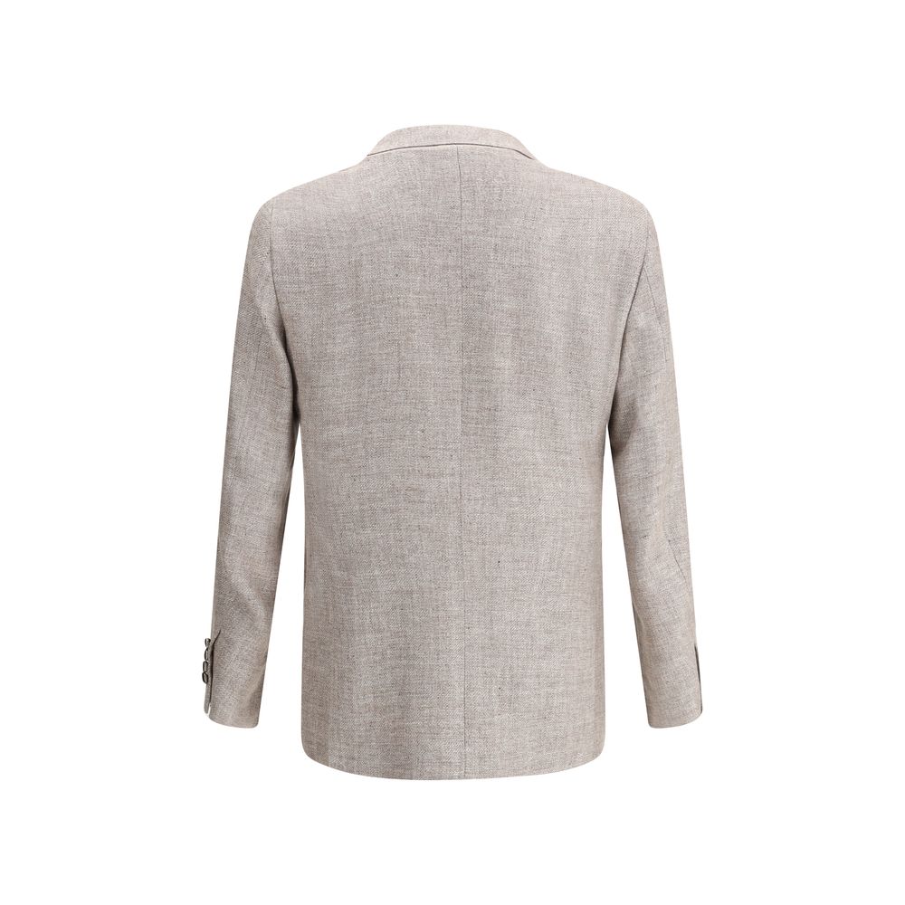 Brunello Cucinelli Light Brown Linen Blazer | Regal Royce