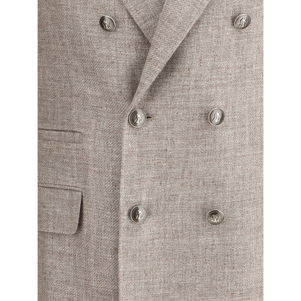 Brunello Cucinelli Light Brown Linen Blazer | Regal Royce