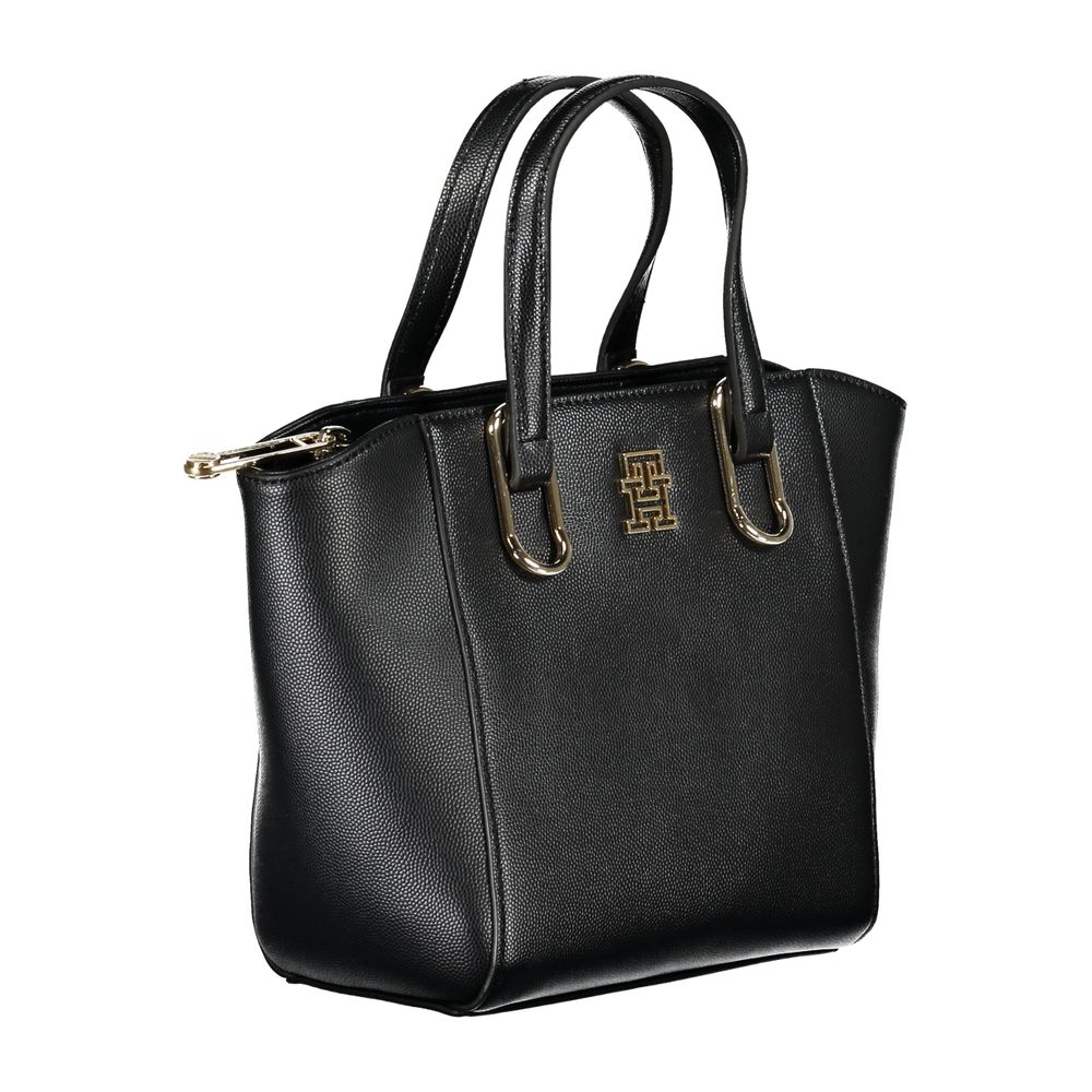 Tommy Hilfiger Black Polyurethane Women Handbag | Regal Royce