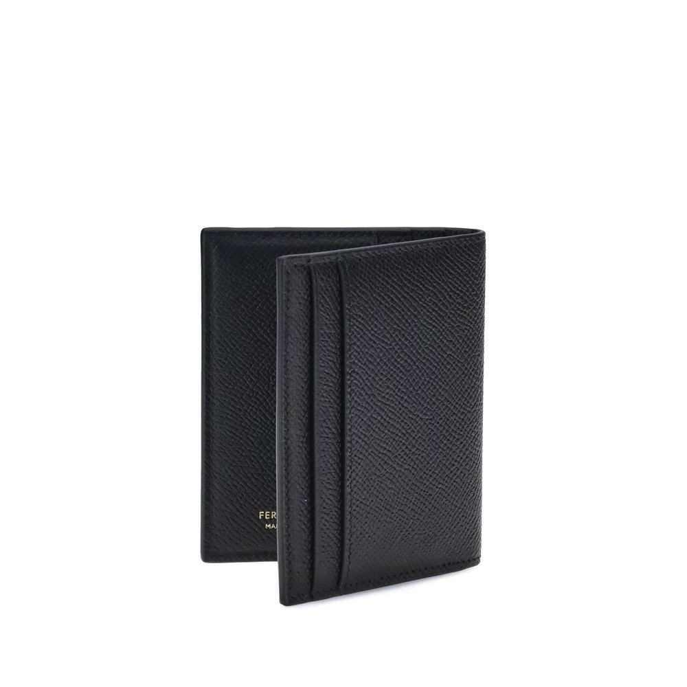 Ferragamo Black Calf Leather Bos Taurus Wallet | Regal Royce
