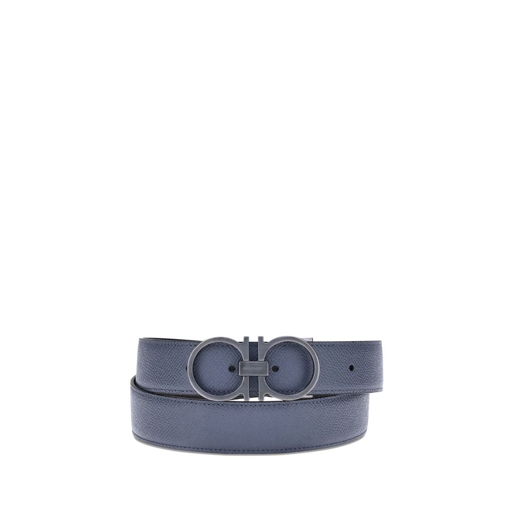 Ferragamo Blue Calf Leather Bos Taurus Regular Belt | Regal Royce