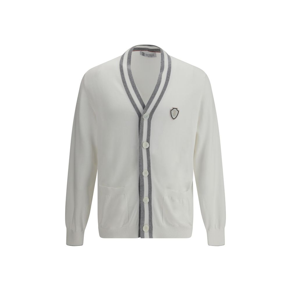 Brunello Cucinelli White Cotton Cardigan | Regal Royce