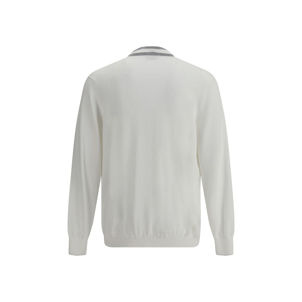 Brunello Cucinelli White Cotton Cardigan | Regal Royce