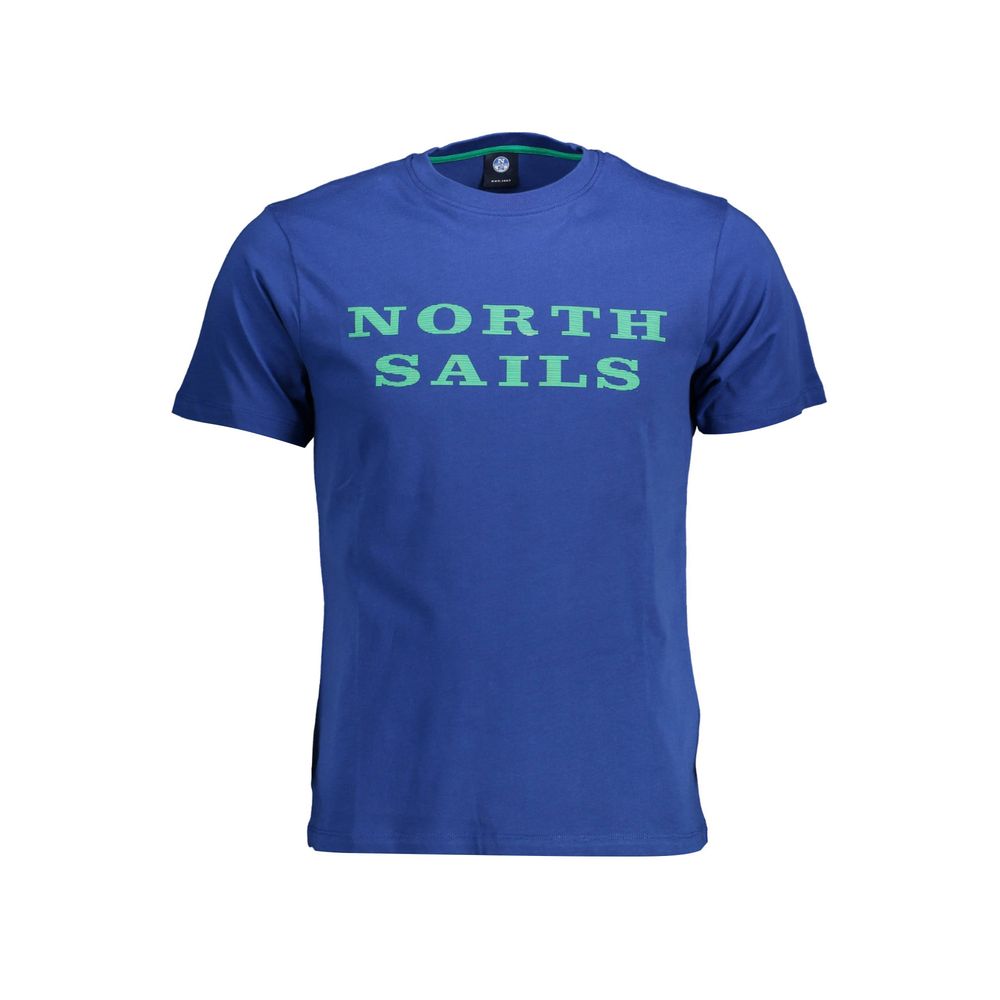 North Sails Blue Cotton Men T-Shirt | Regal Royce