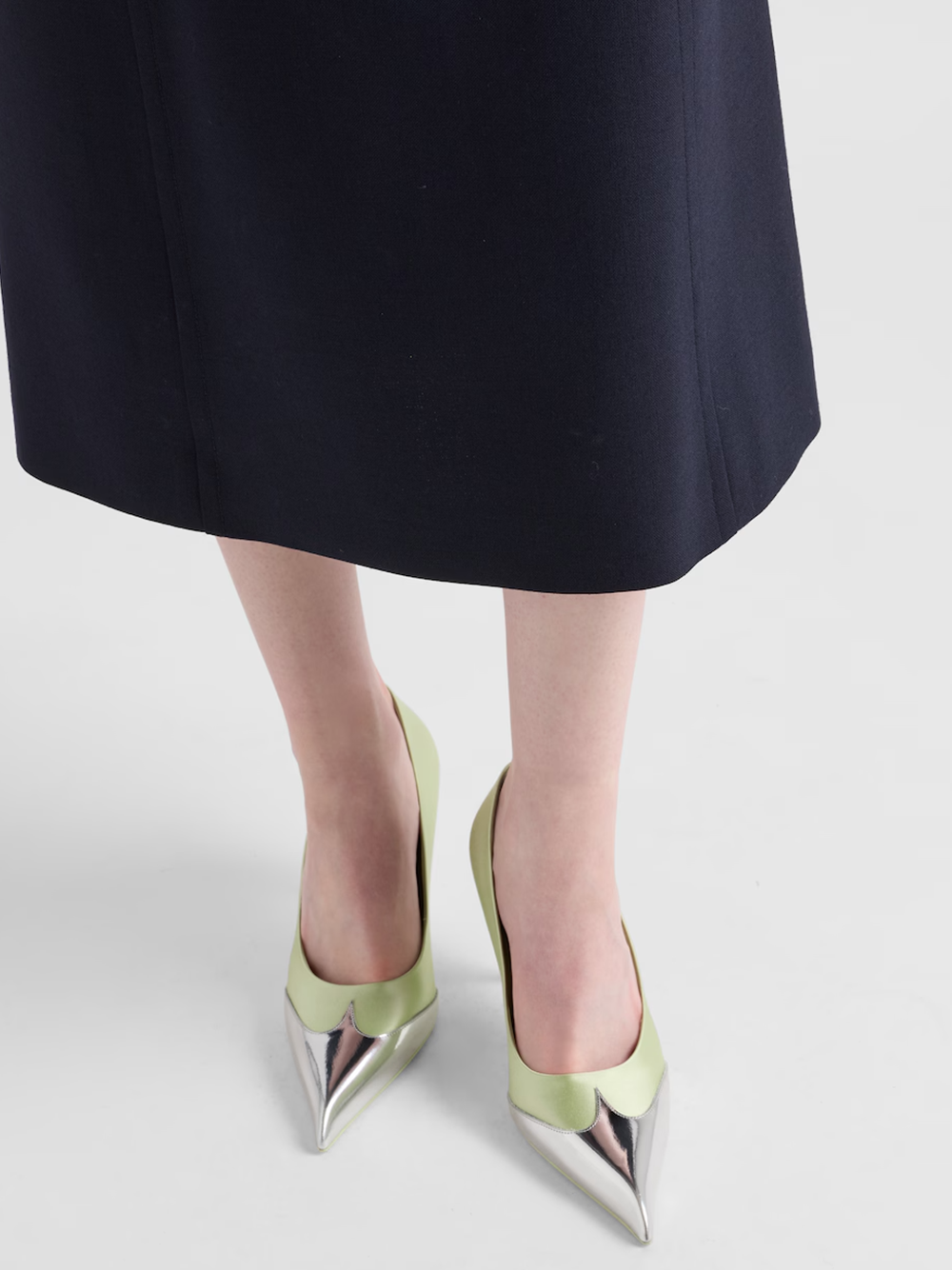 Prada Satin And Metallic Leather Pumps | Regal Royce