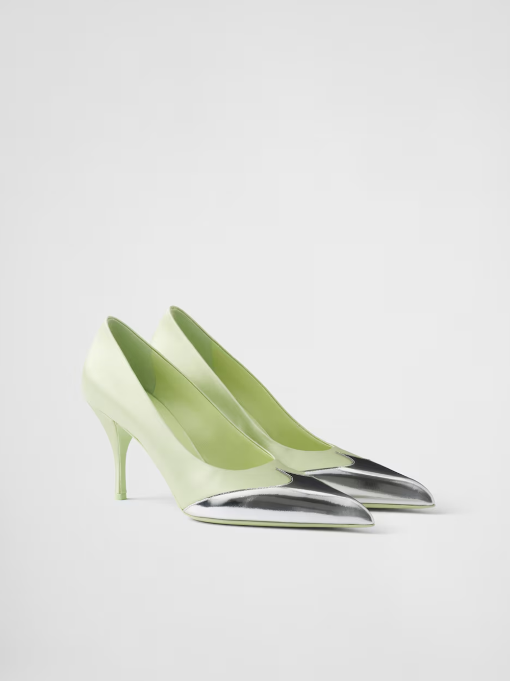 Prada Satin And Metallic Leather Pumps | Regal Royce
