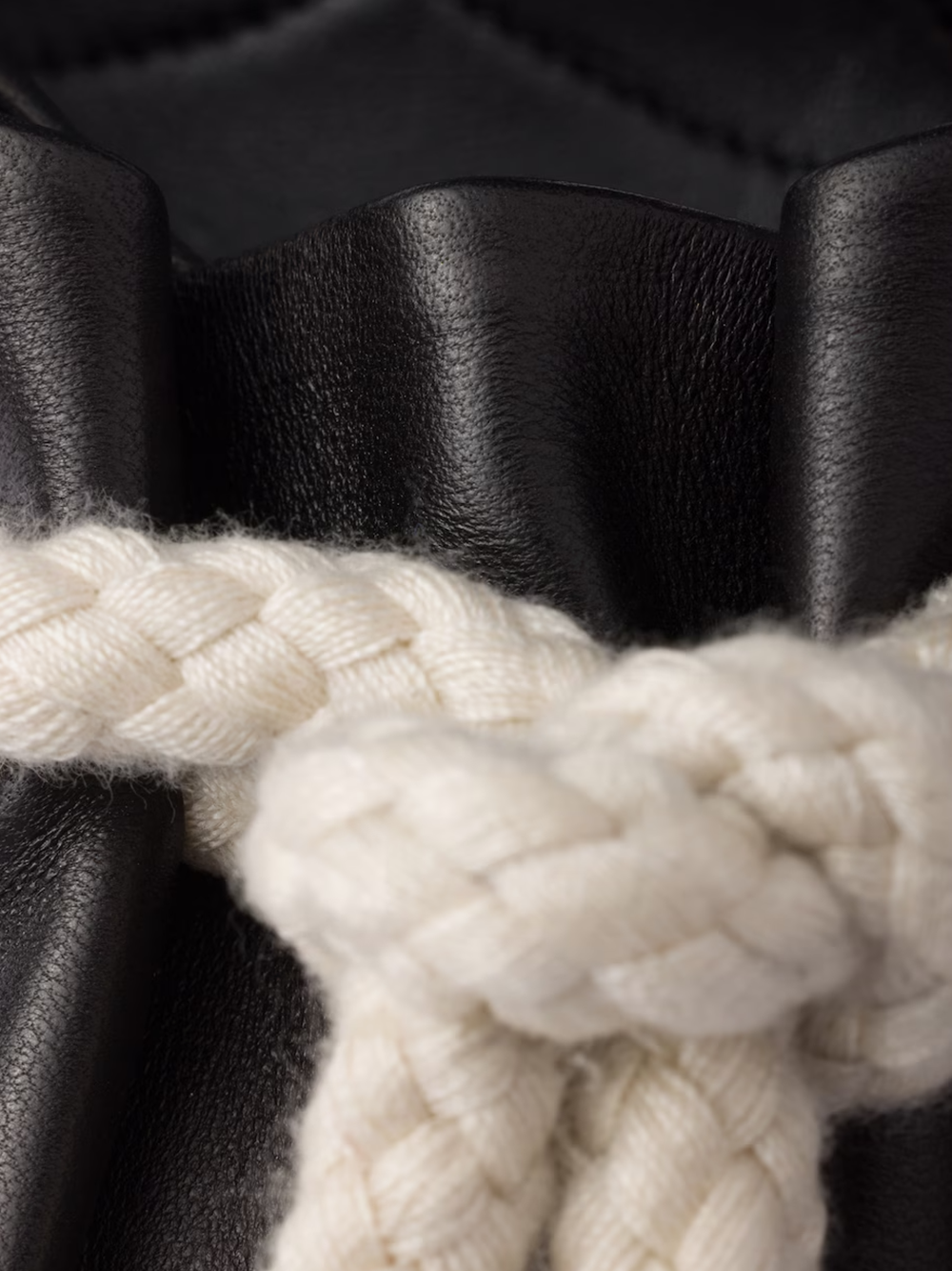 Prada Black Nappa Leather Rope Detail  Sandals | Regal Royce