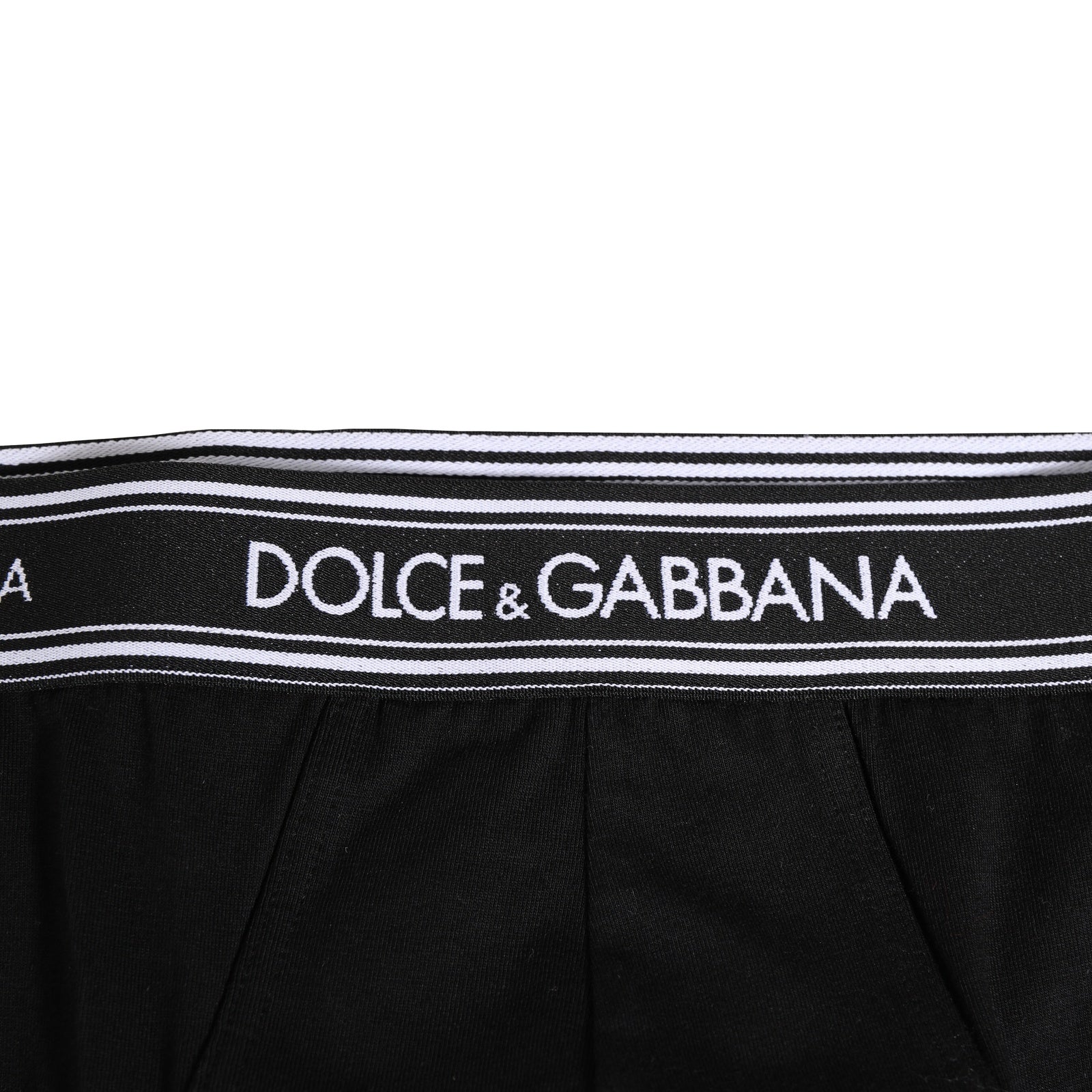 Dolce & Gabbana Black Cotton Stretch Logo Print Brief Underwear | Regal Royce