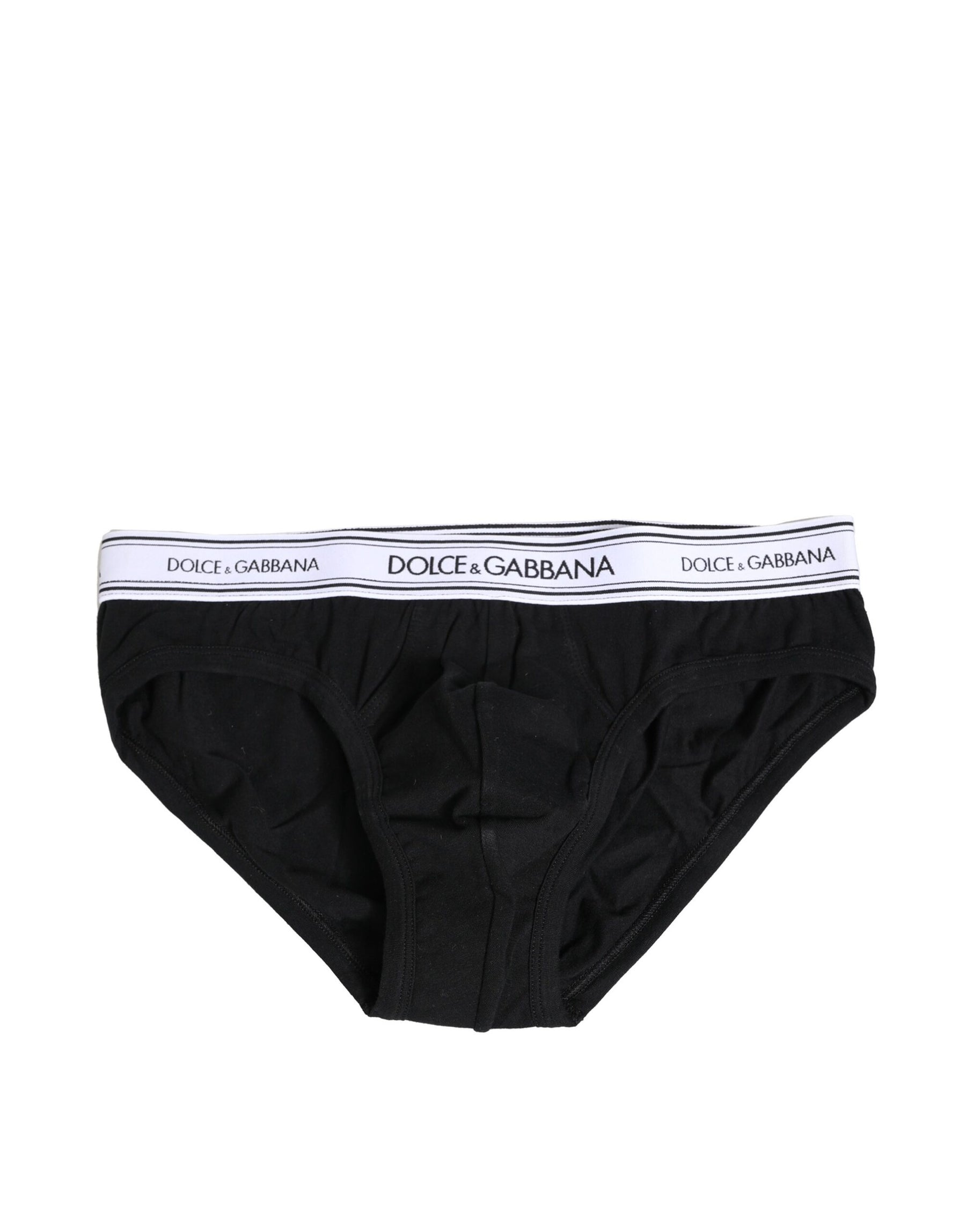 Dolce & Gabbana Black Cotton Stretch Regular Brief Underwear | Regal Royce