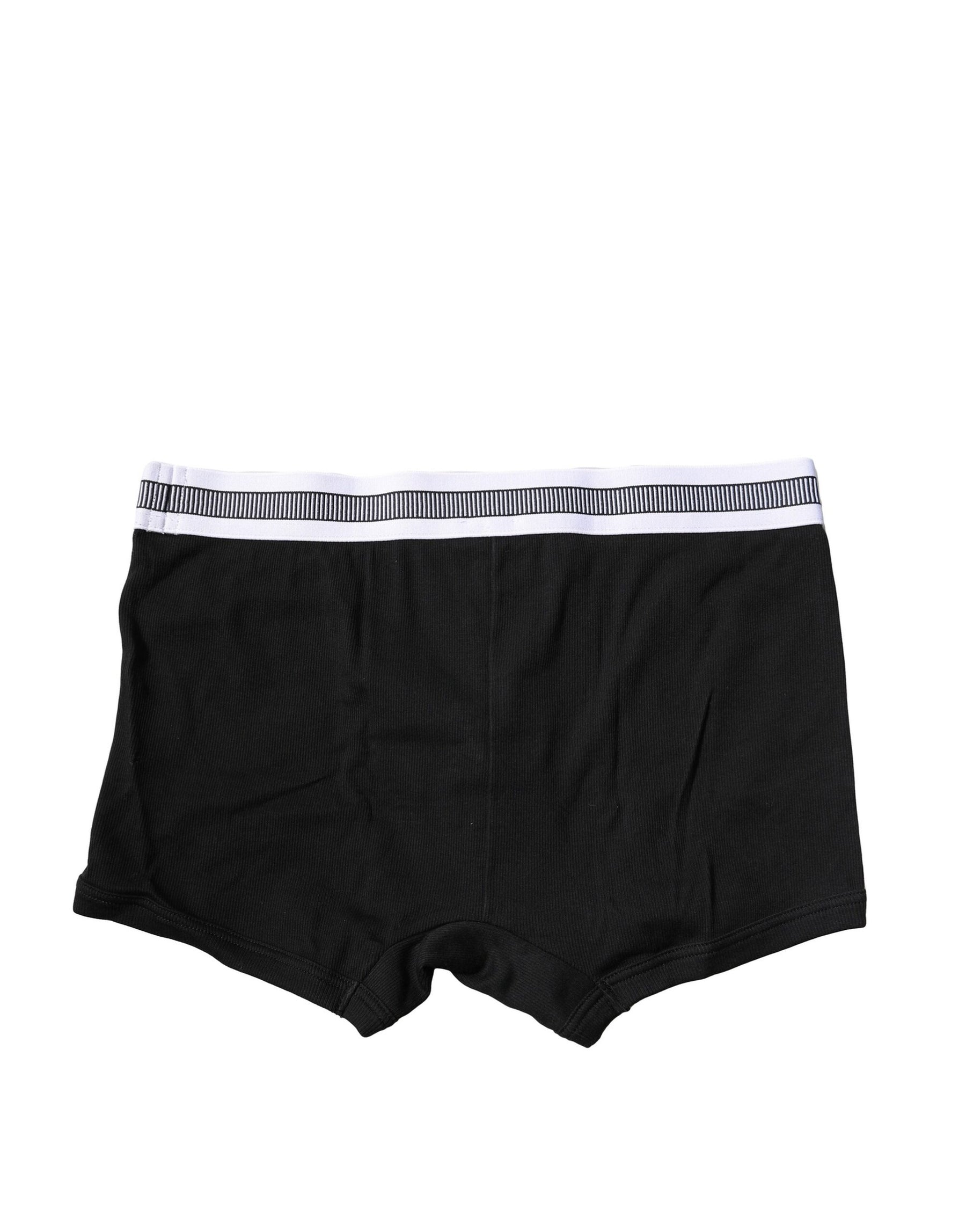 Dolce & Gabbana Black Cotton Stretch Regular Boxer Underwear | Regal Royce
