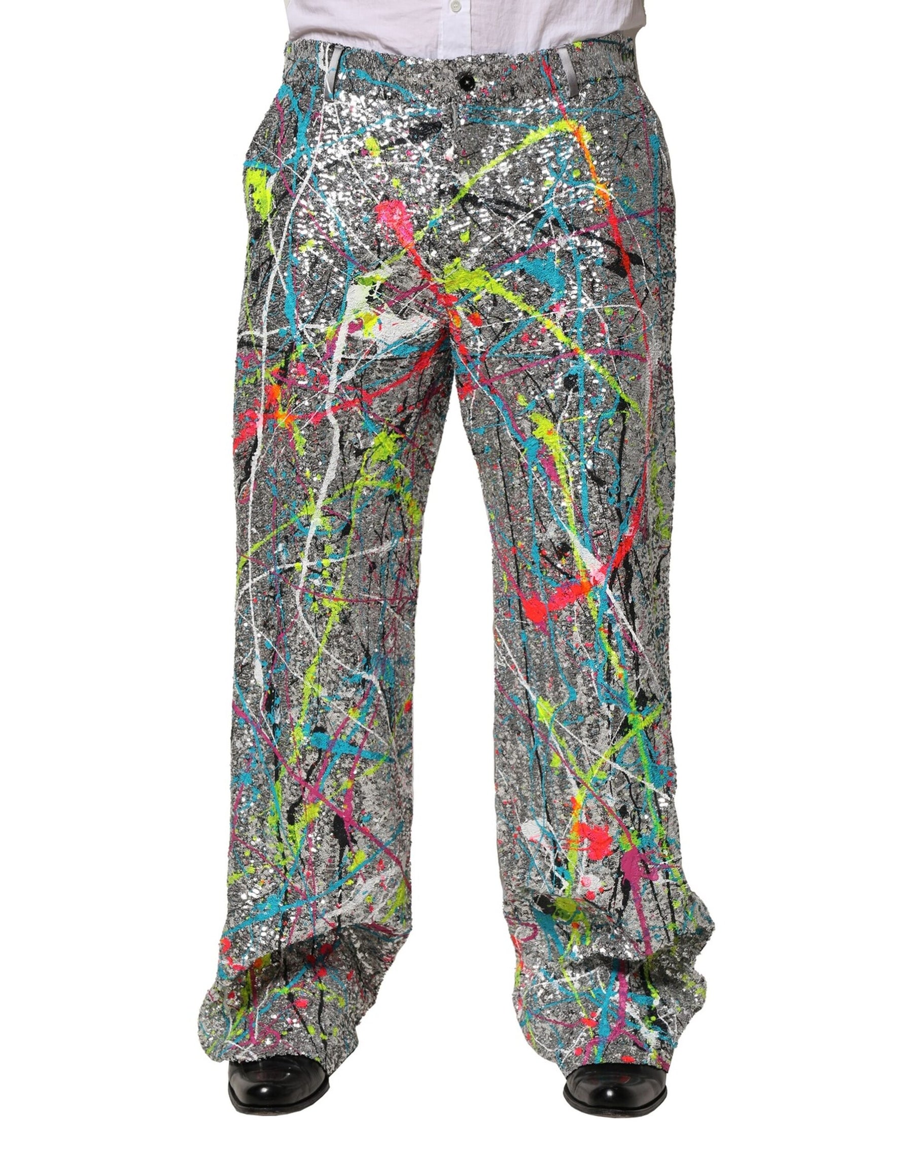 Dolce & Gabbana Multicolor Sequined Embellished Pants | Regal Royce
