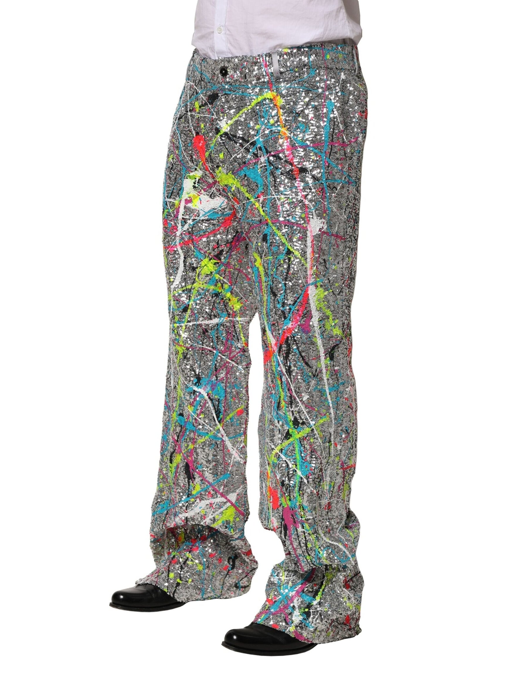 Dolce & Gabbana Multicolor Sequined Embellished Pants | Regal Royce
