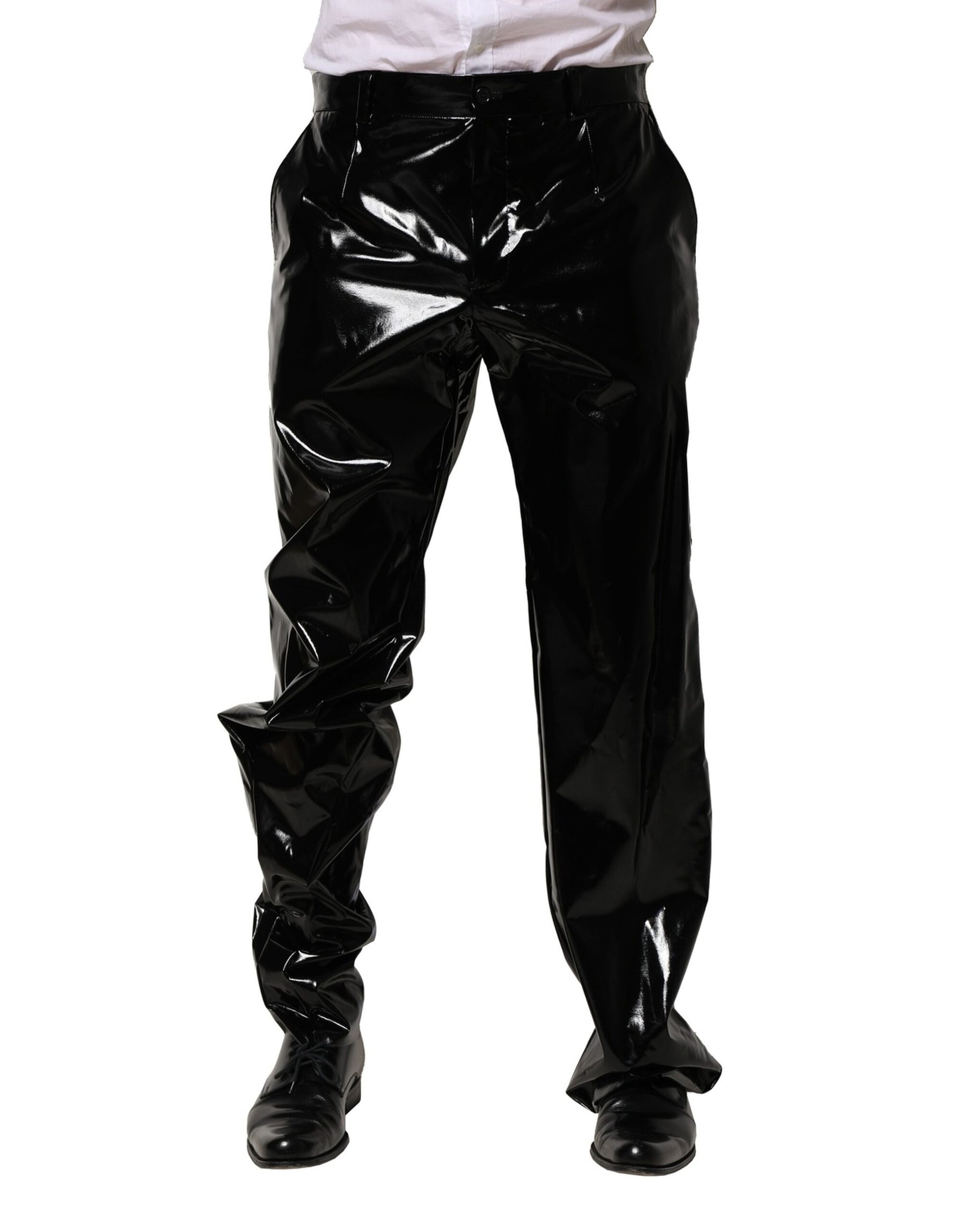 Dolce & Gabbana Black Nylon Straight Men Pants | Regal Royce