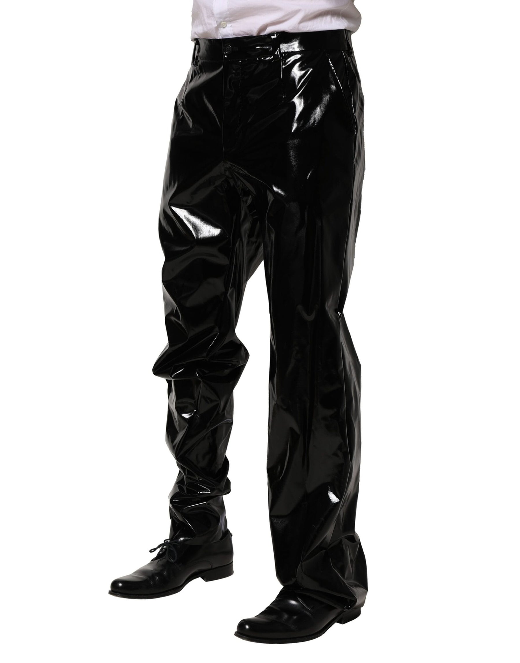 Dolce & Gabbana Black Nylon Straight Men Pants | Regal Royce