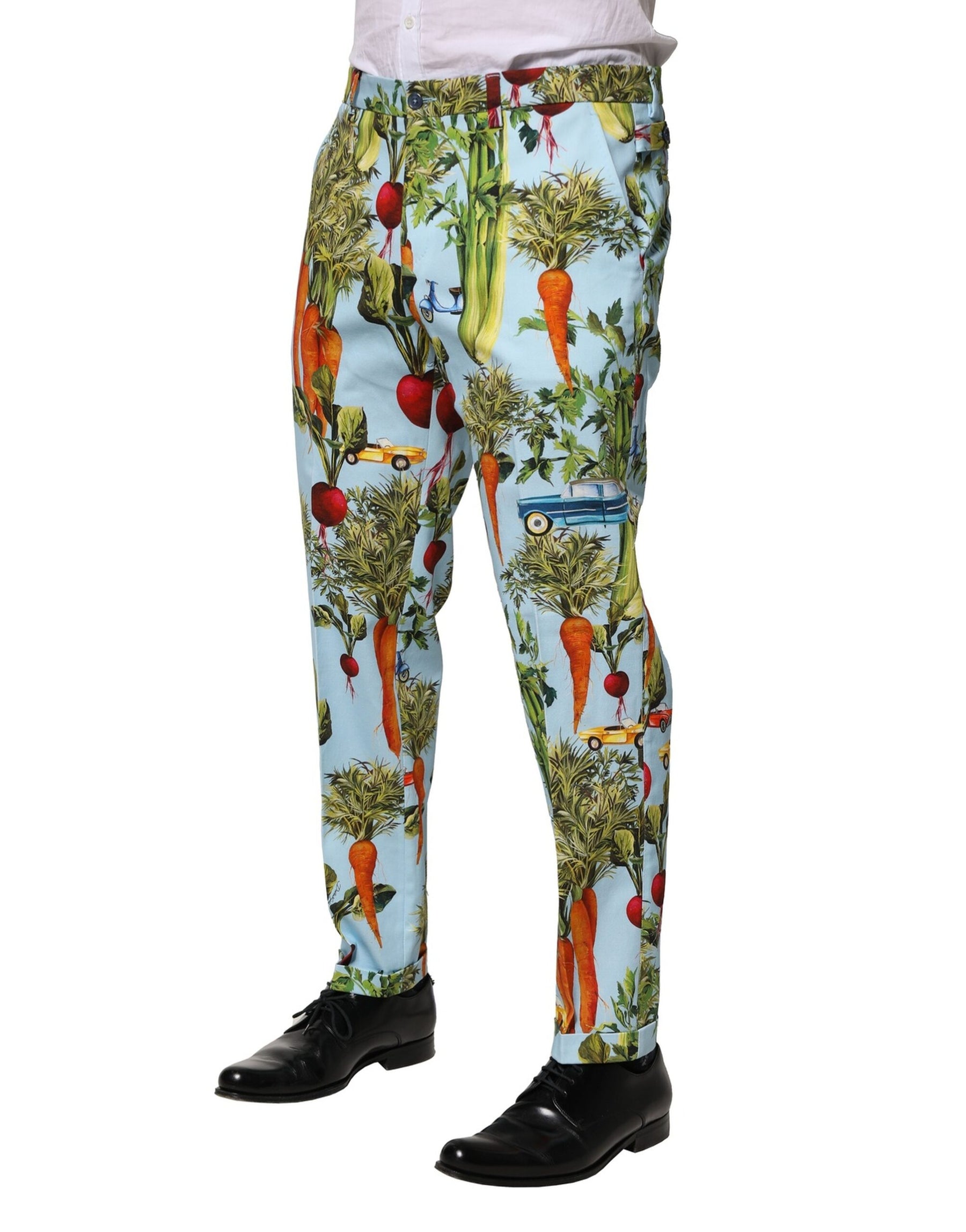 Dolce & Gabbana Multicolor Cotton Tapered Men Pants | Regal Royce