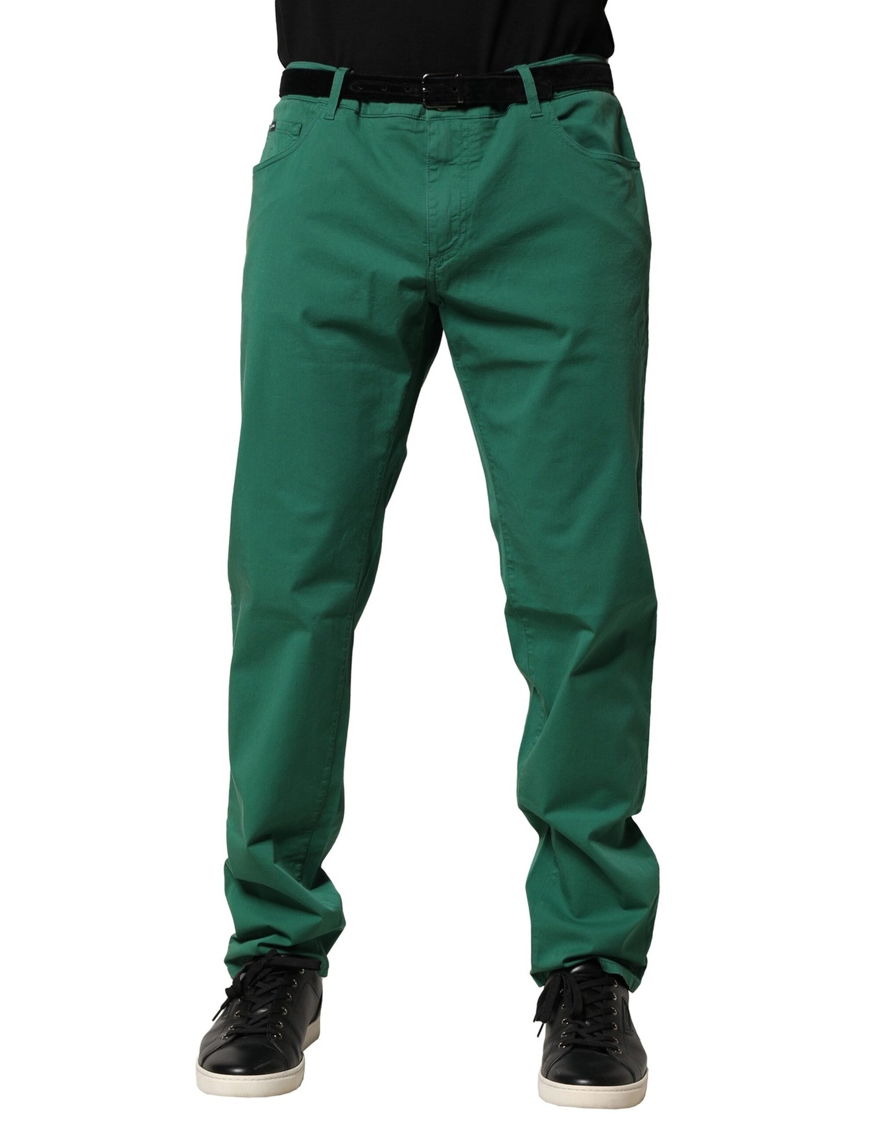 Dolce & Gabbana Green Cotton Stretch Skinny Men Denim Jeans | Regal Royce
