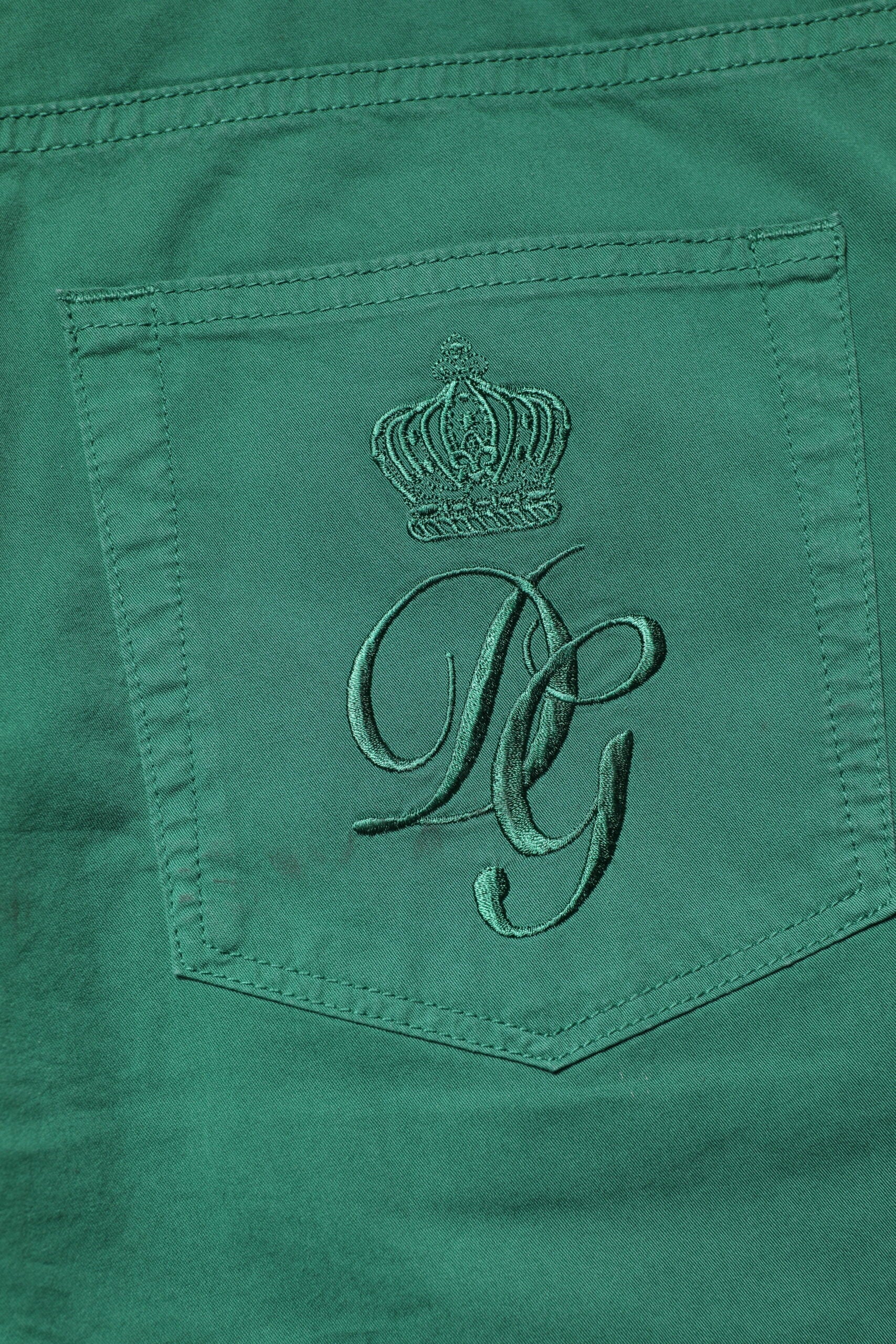 Dolce & Gabbana Green Cotton Stretch Skinny Men Denim Jeans | Regal Royce