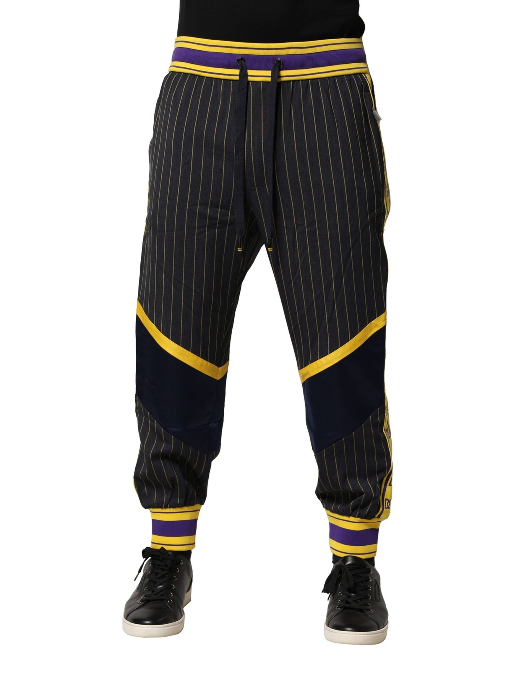 Dolce & Gabbana Multicolor Stripes Wool Jogger Pants | Regal Royce