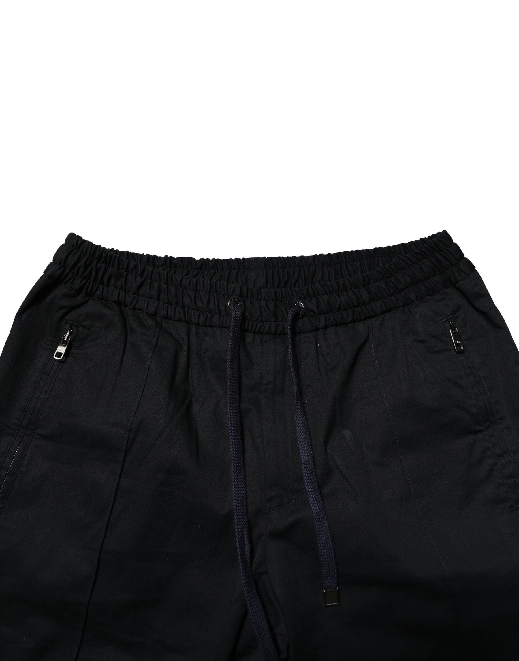 Dolce & Gabbana Black Cotton Mid Waist Jogger Pants | Regal Royce