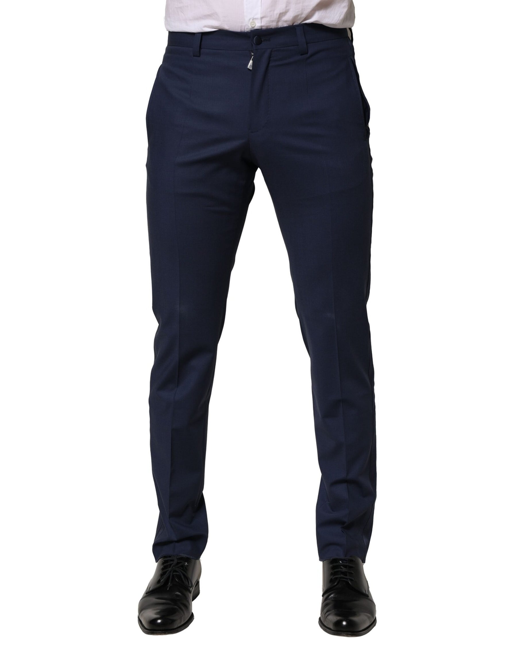 Dolce & Gabbana Dark Blue Wool Dress Formal Pants | Regal Royce
