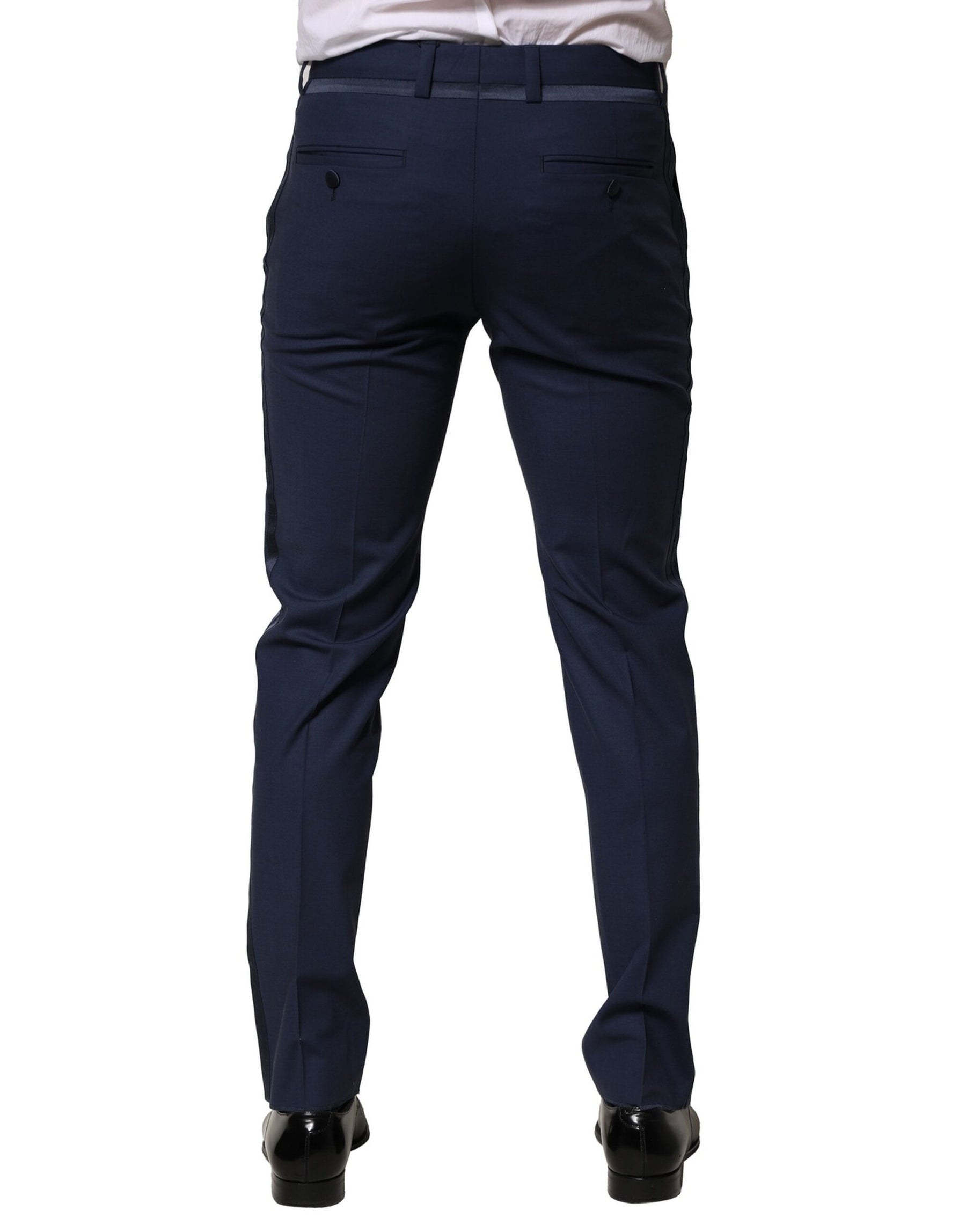 Dolce & Gabbana Dark Blue Wool Dress Formal Pants | Regal Royce
