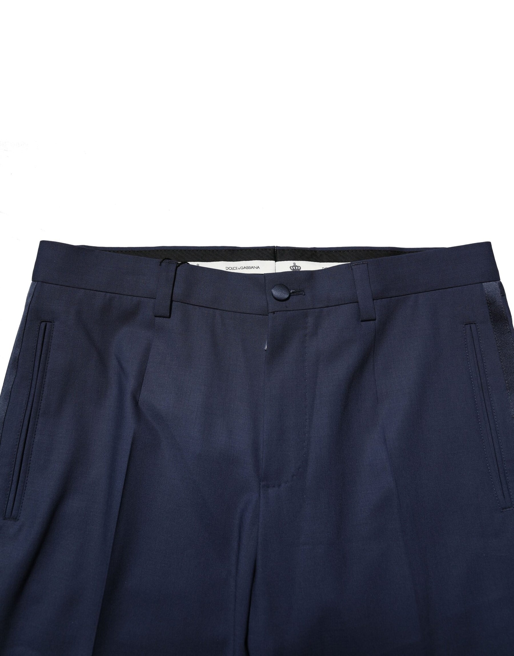 Dolce & Gabbana Dark Blue Wool Dress Formal Pants | Regal Royce