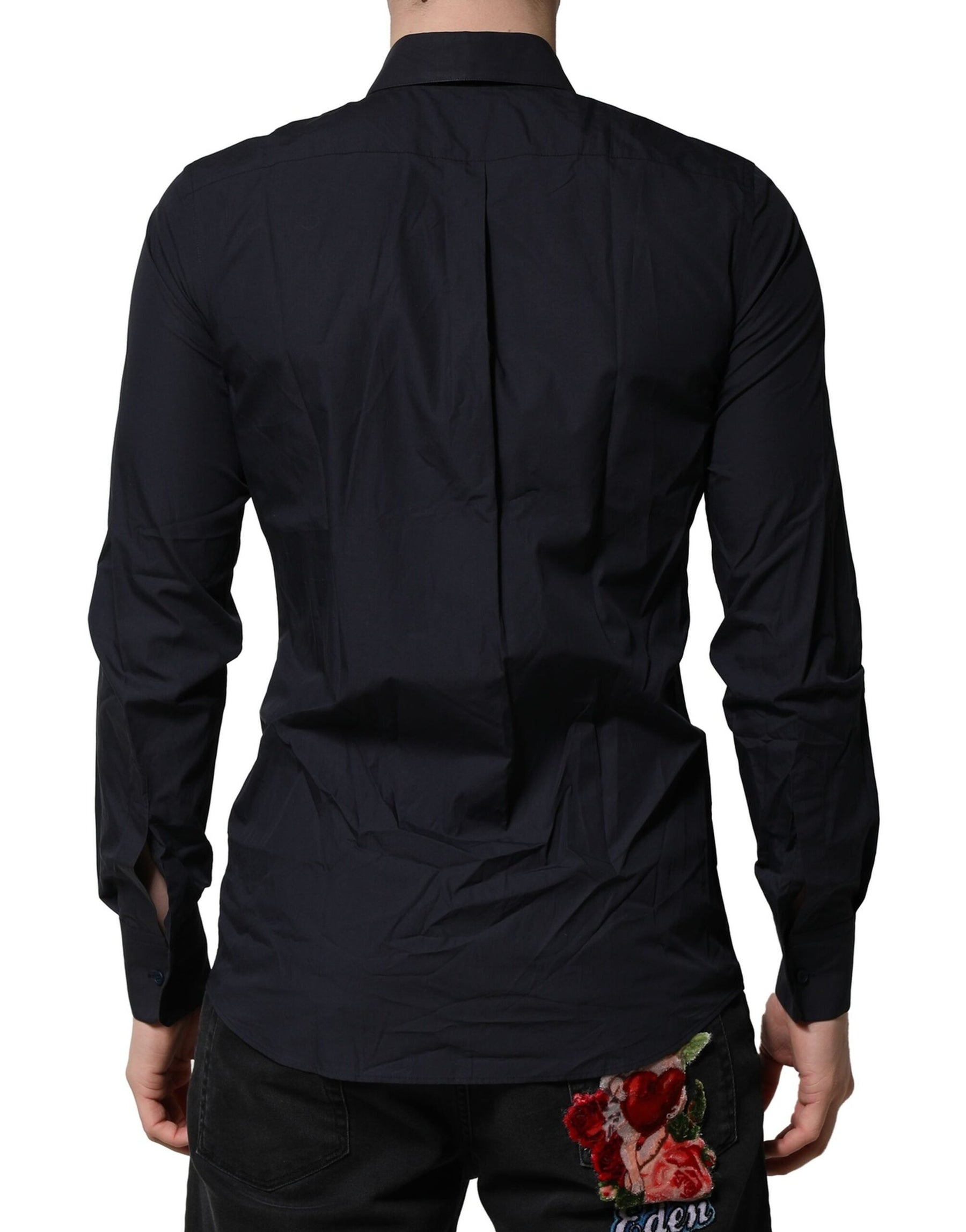 Dolce & Gabbana Dark Blue MARTINI Cotton Dress Formal Shirt | Regal Royce