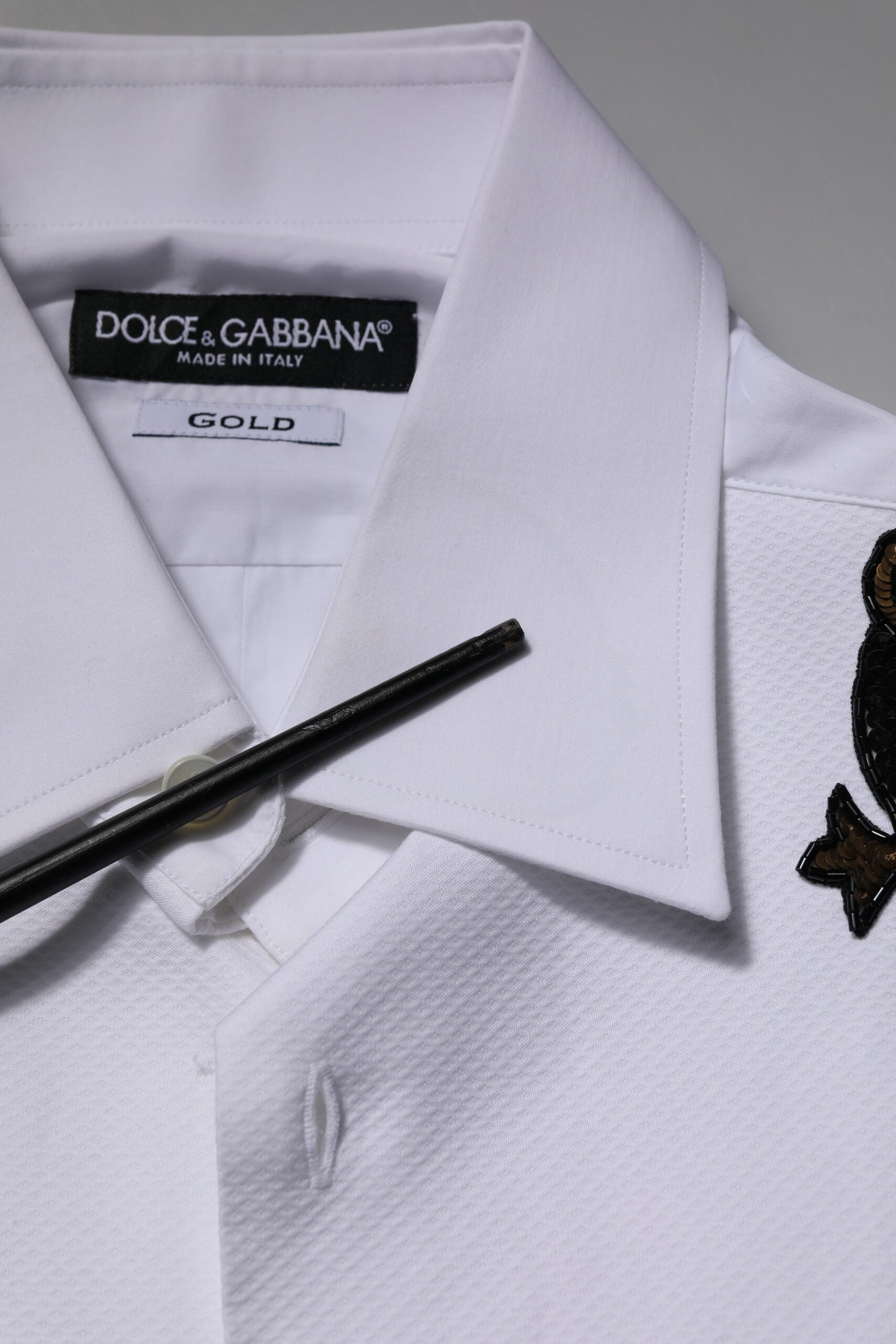 Dolce & Gabbana White GOLD Embellished Formal Men Dress Shirt | Regal Royce
