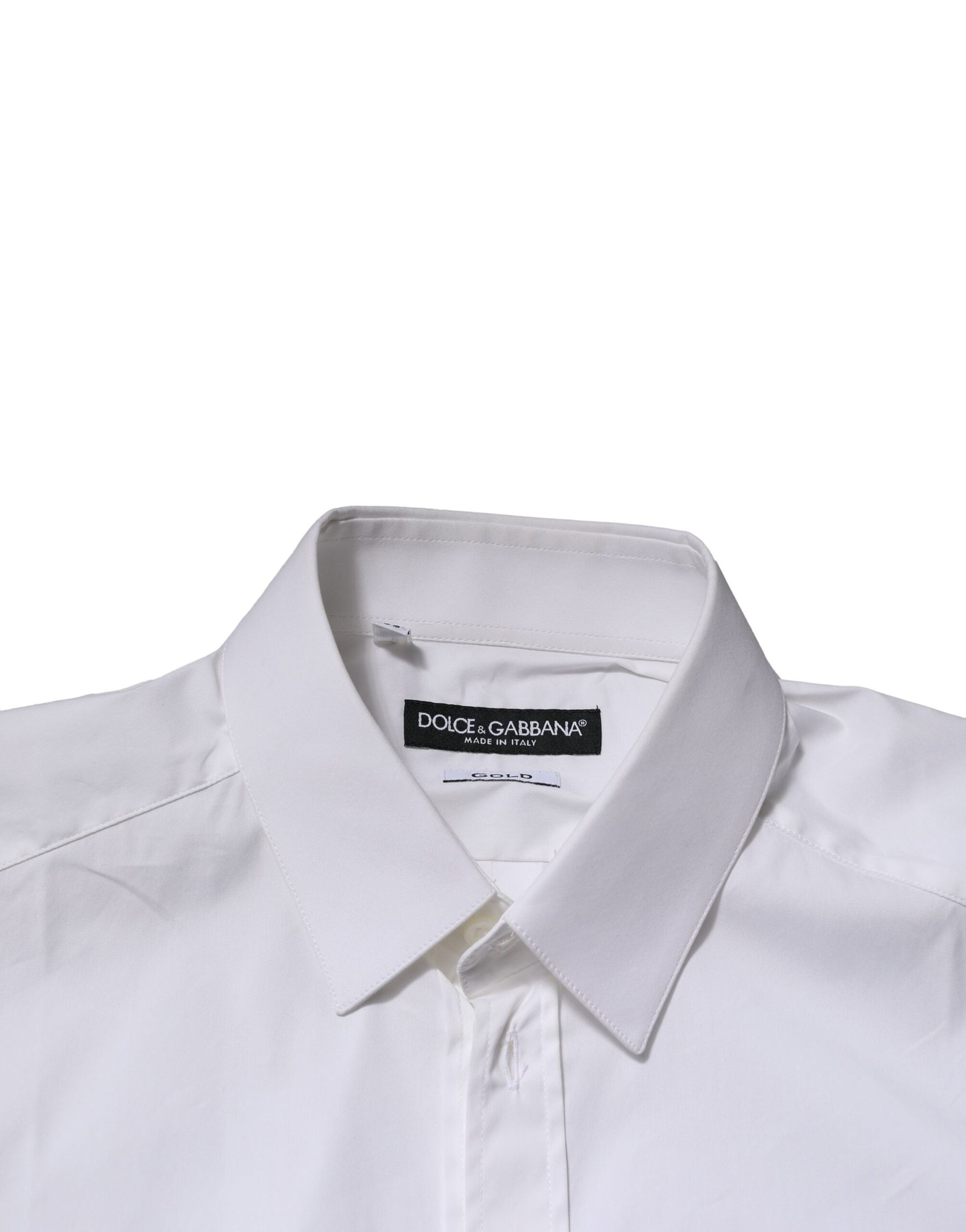 Dolce & Gabbana White GOLD Cotton Men Dress Formal Shirt | Regal Royce