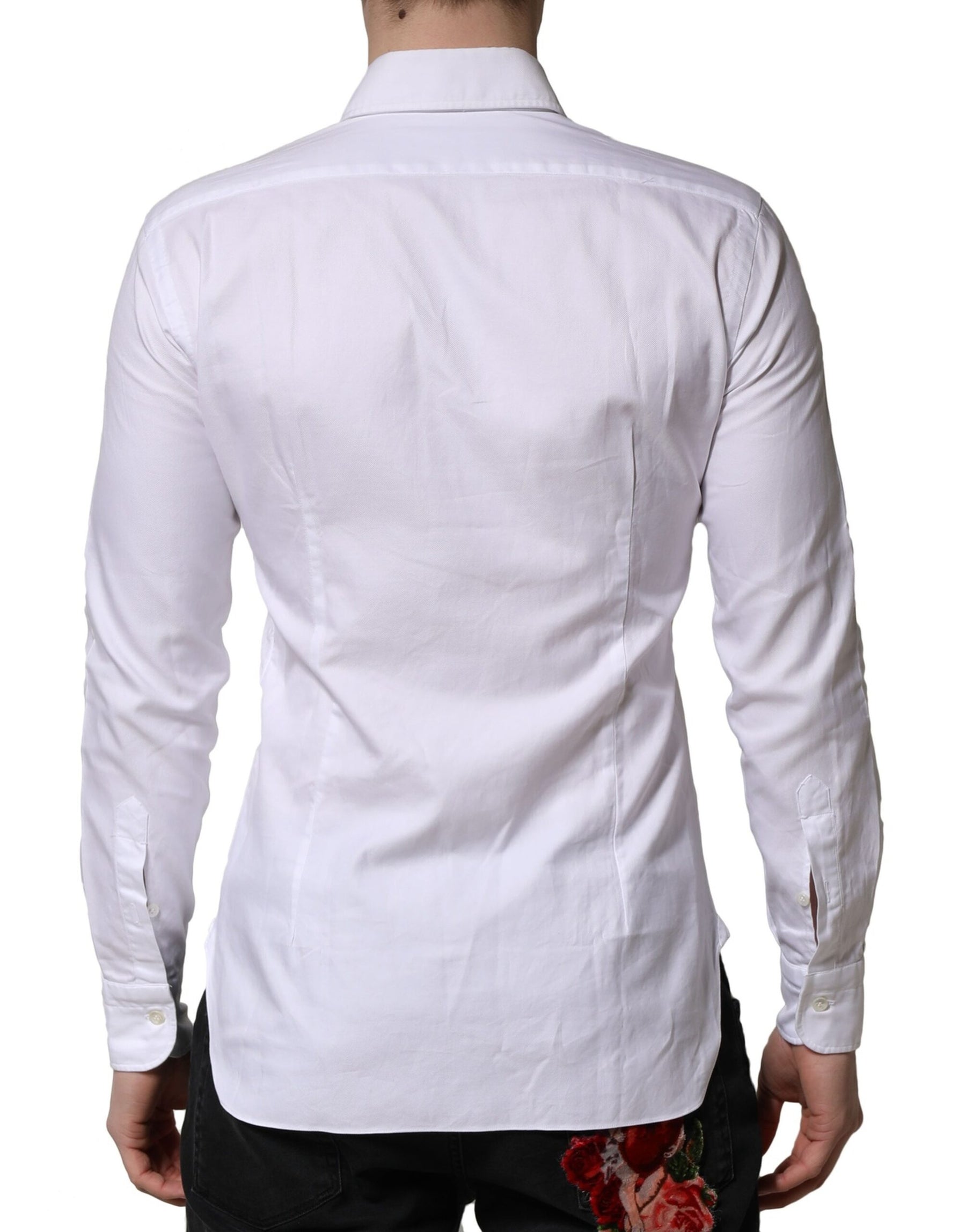 Barba Napoli White Long Sleeves Collared Dress Formal Shirt | Regal Royce