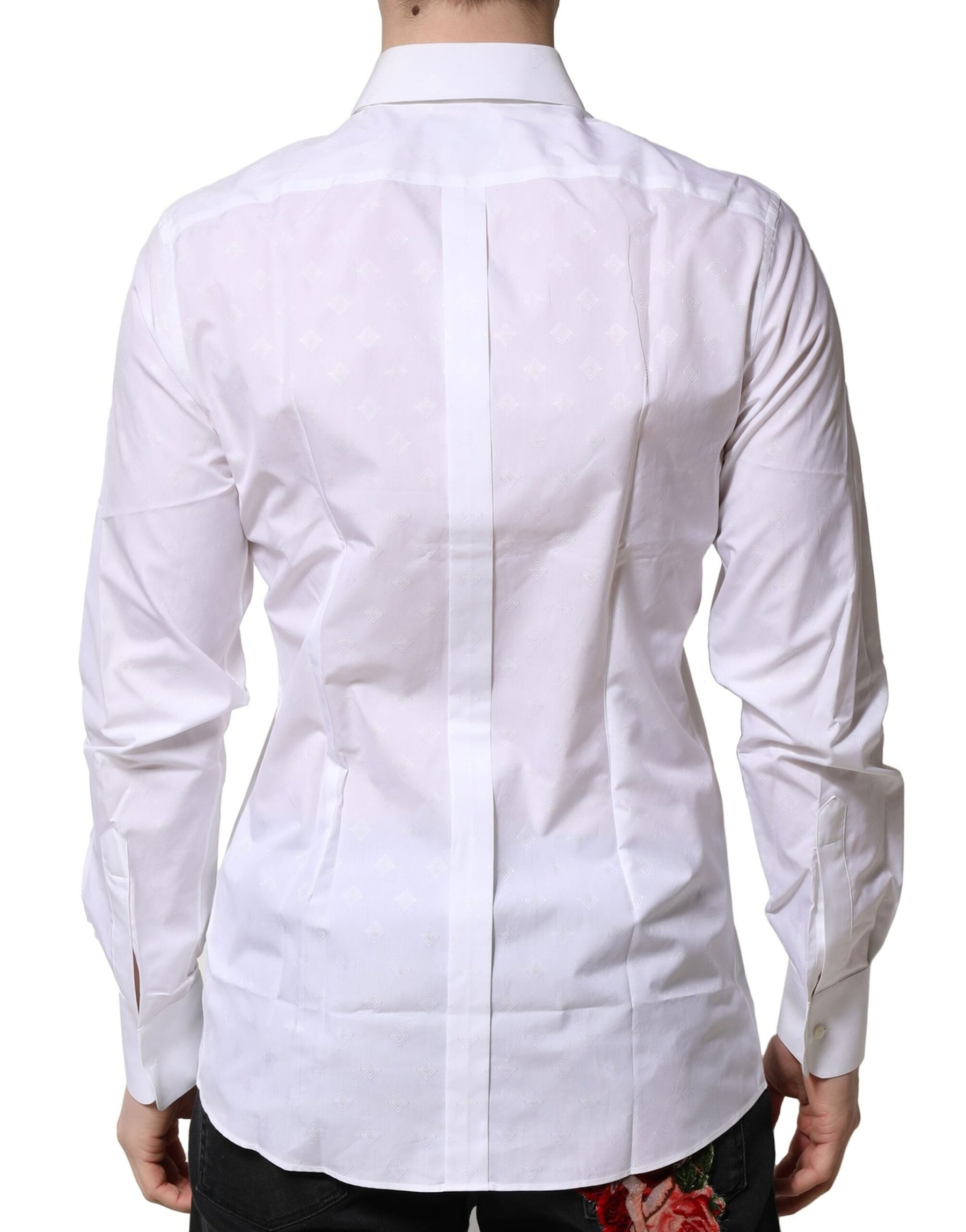 Dolce & Gabbana White Bib Cotton Poplin GOLD Formal Shirt | Regal Royce