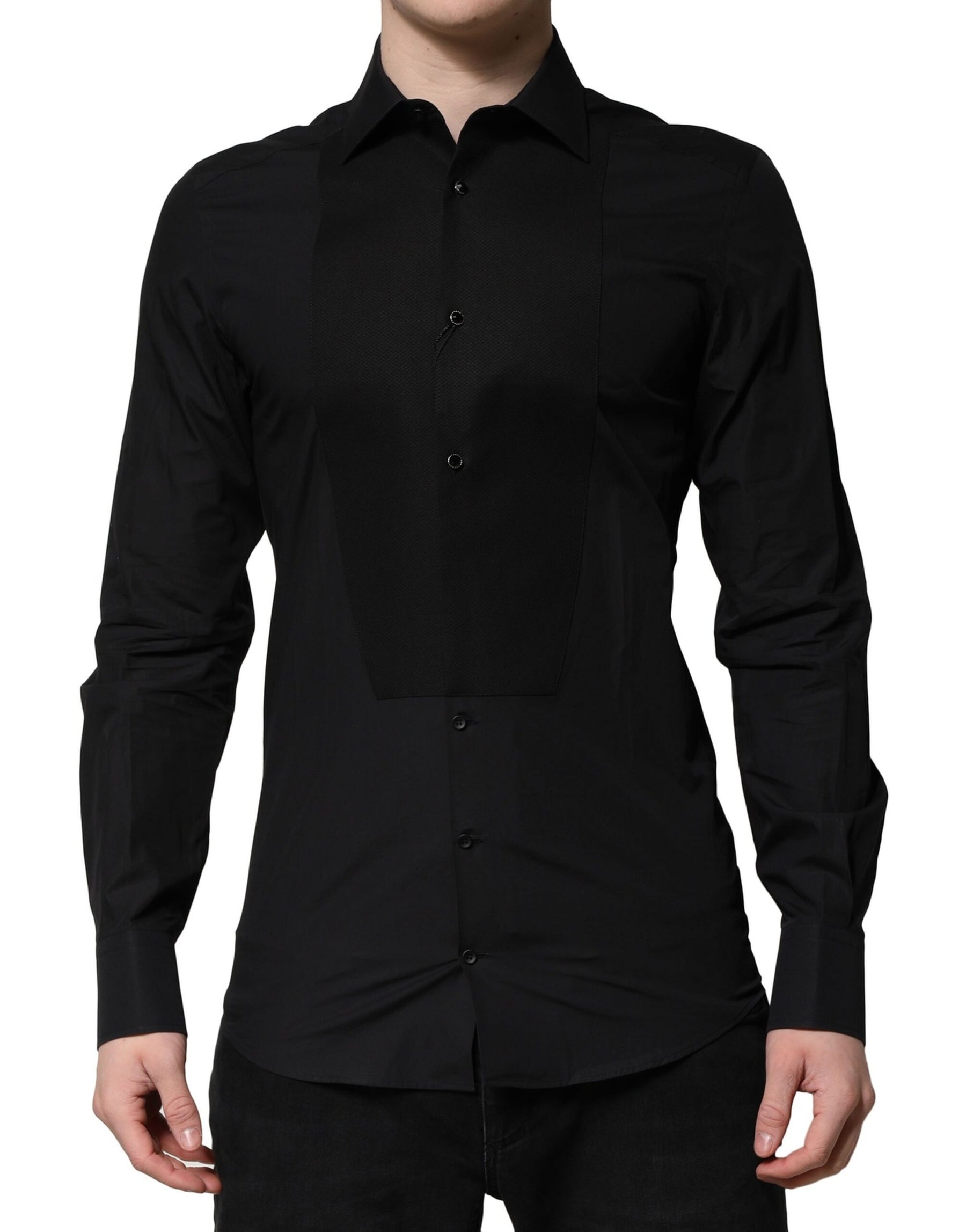 Dolce & Gabbana Black GOLD Long Sleeves Dress Formal Shirt | Regal Royce