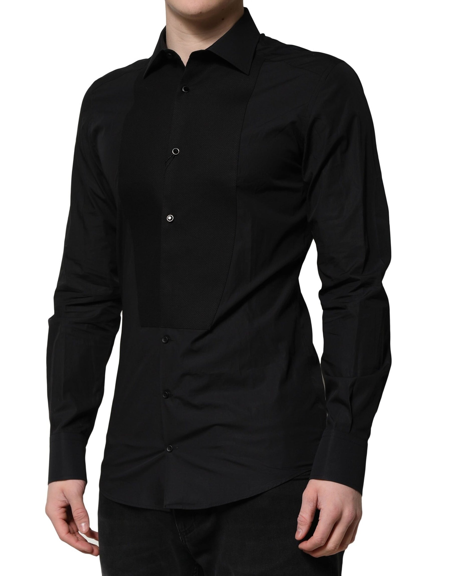 Dolce & Gabbana Black GOLD Long Sleeves Dress Formal Shirt | Regal Royce