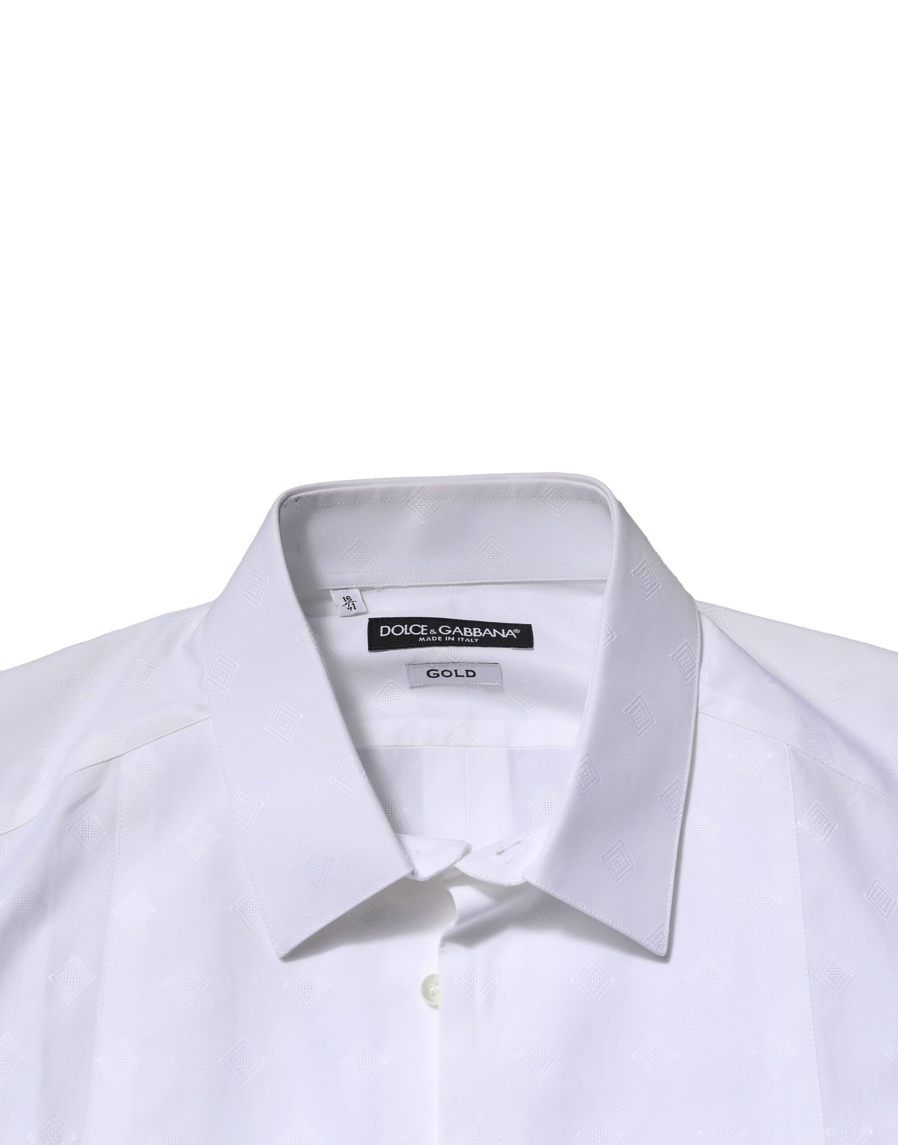 Dolce & Gabbana White Bib Cotton Poplin GOLD Men Formal Shirt | Regal Royce