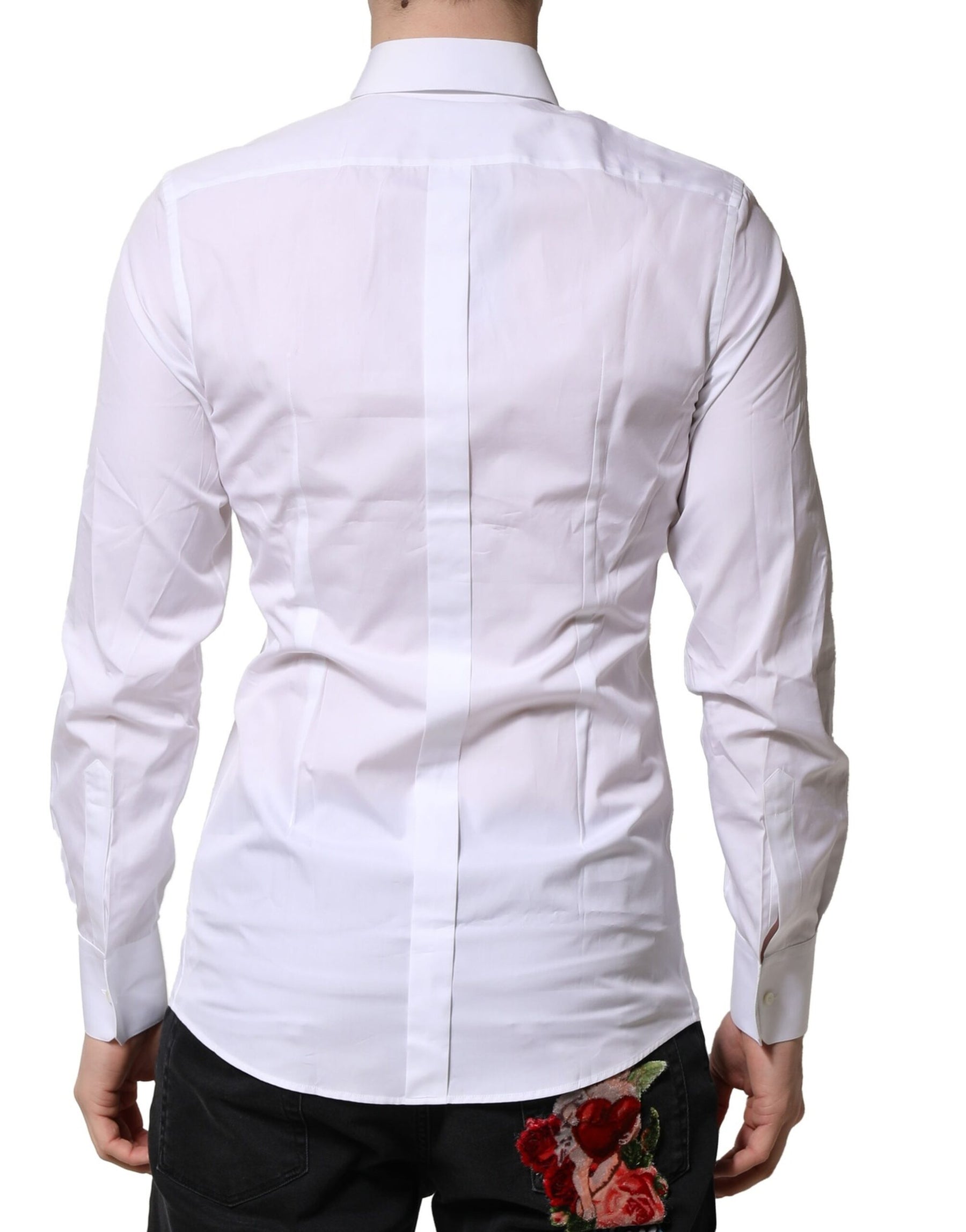 Dolce & Gabbana White GOLD Long Sleeves Men Dress Formal Shirt | Regal Royce