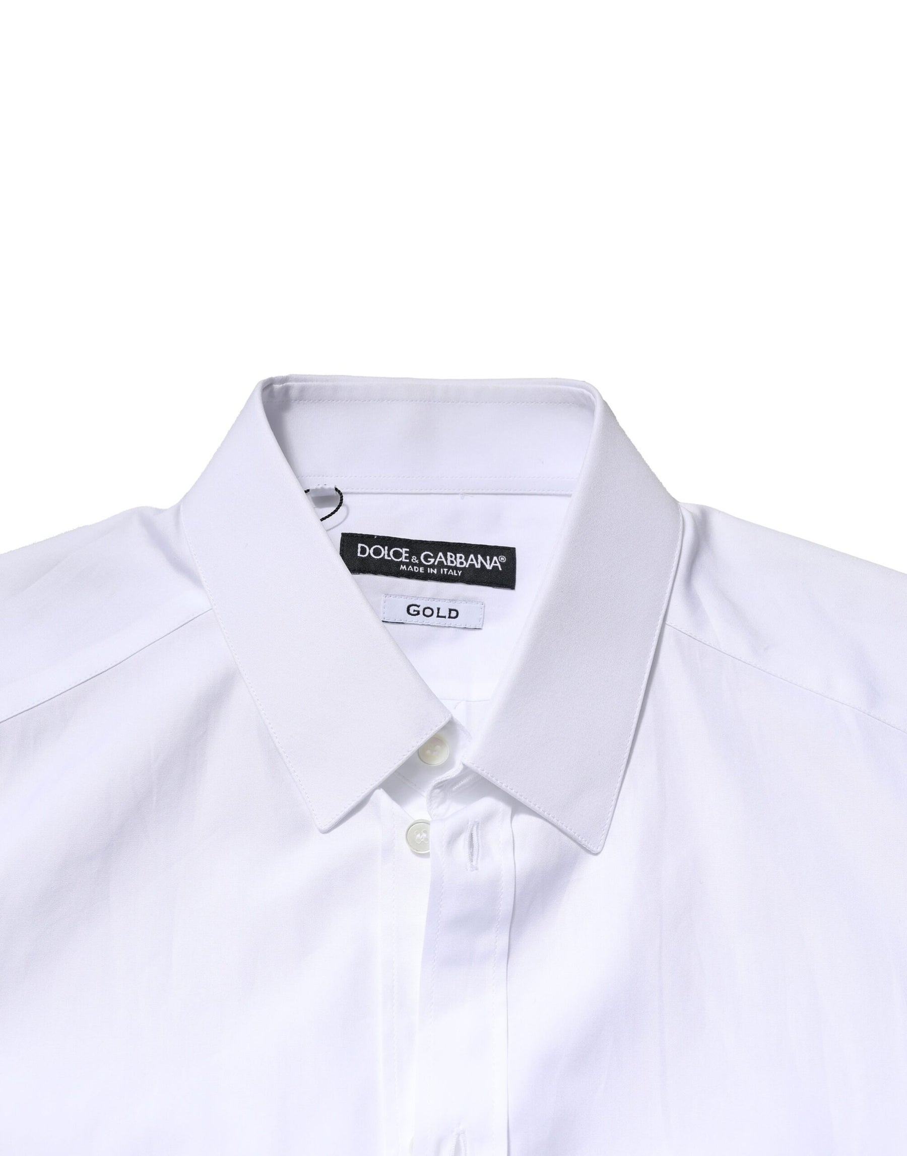 Dolce & Gabbana White GOLD Long Sleeves Men Dress Formal Shirt | Regal Royce