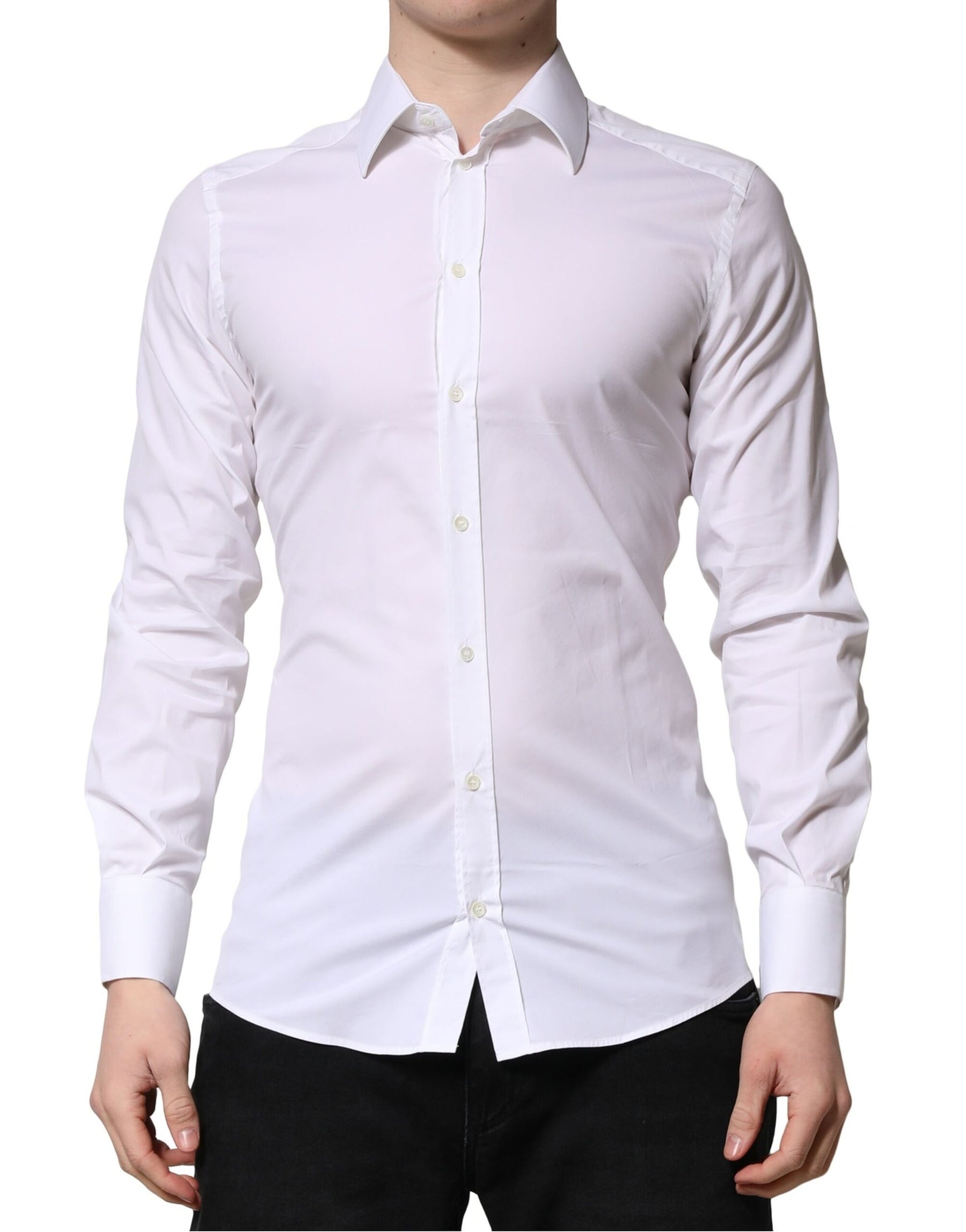Dolce & Gabbana White GOLD Long Sleeves Men Dress Formal Shirt | Regal Royce