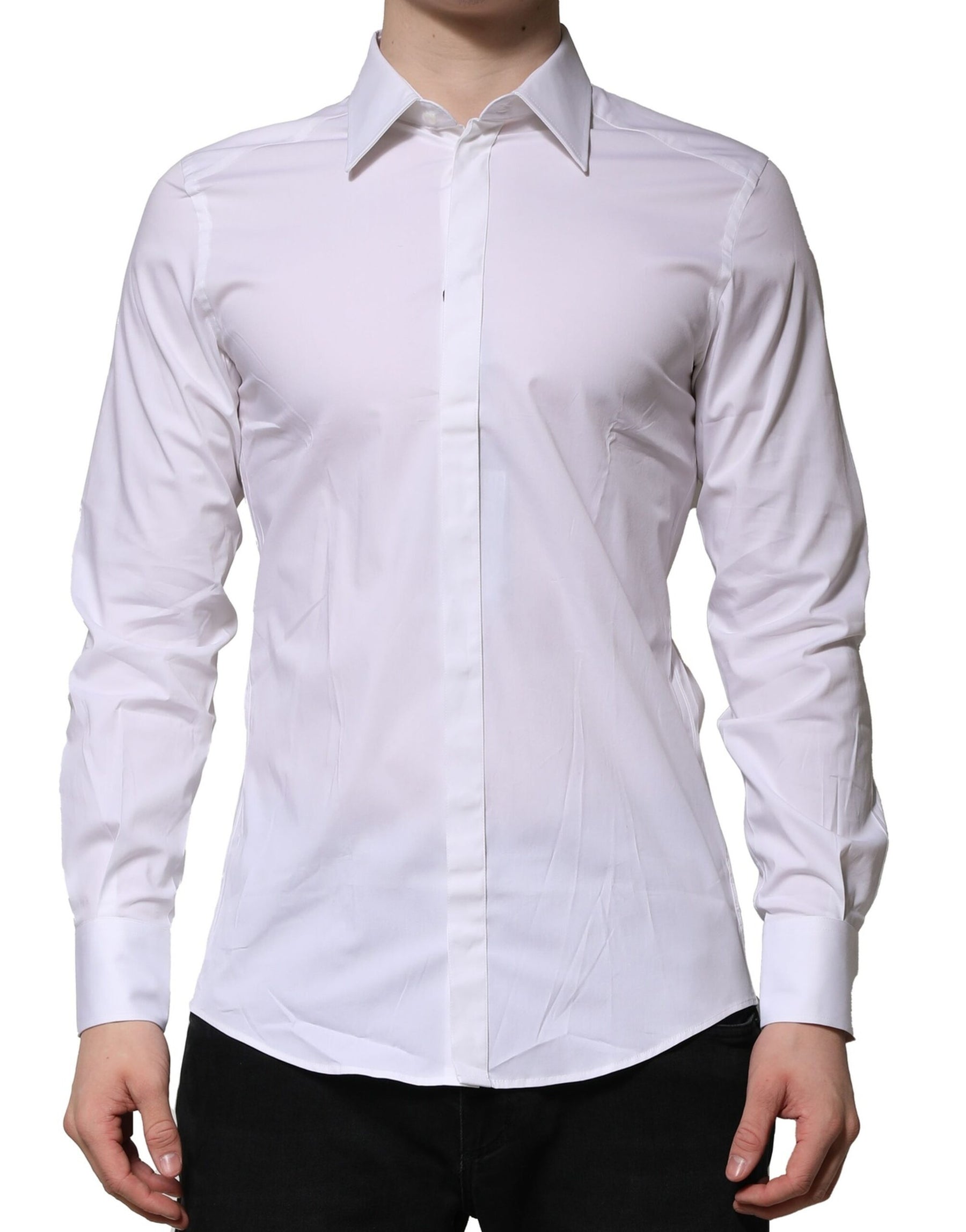Dolce & Gabbana White MARTINI Long Sleeves Dress Formal Shirt | Regal Royce