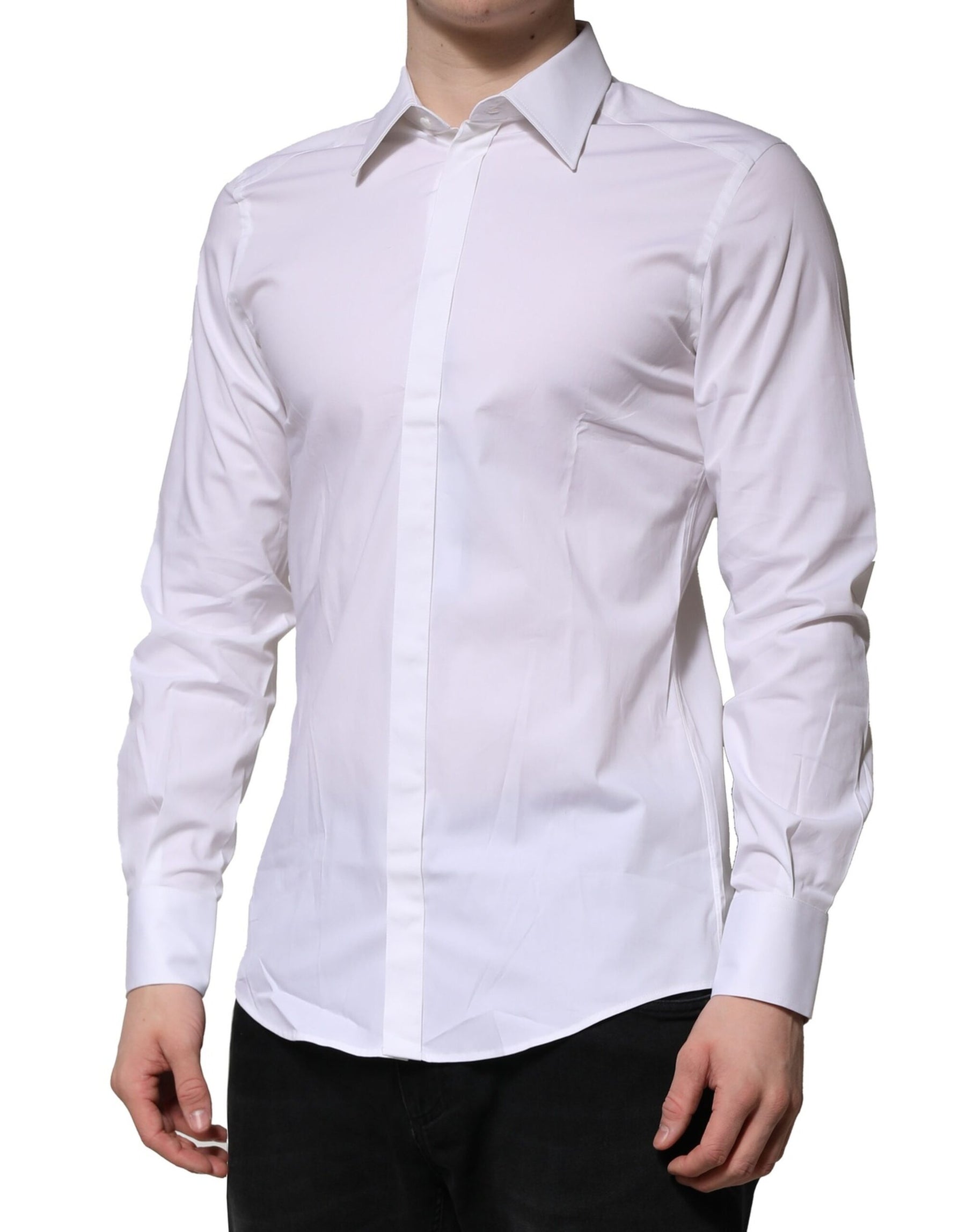 Dolce & Gabbana White MARTINI Long Sleeves Dress Formal Shirt | Regal Royce
