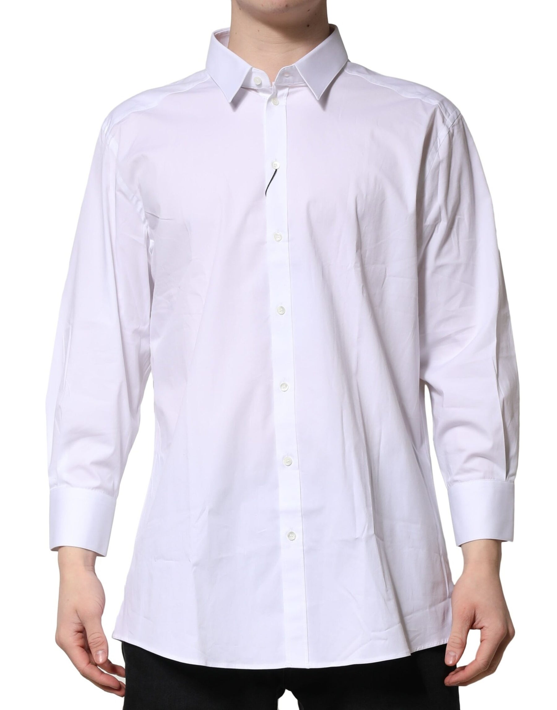 Dolce & Gabbana White GOLD Long Sleeves Dress Formal Shirt | Regal Royce
